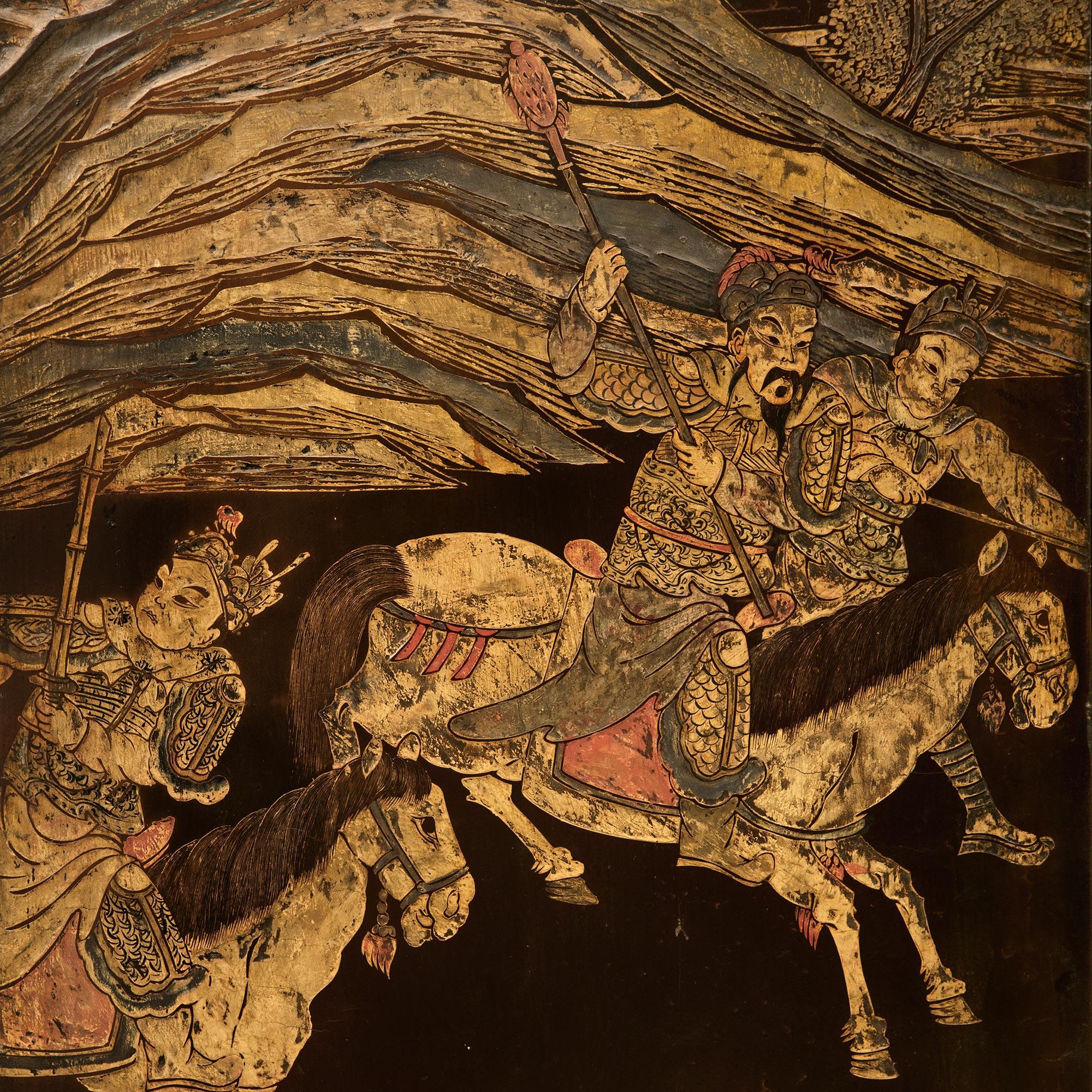 18th Century and Earlier A spectacular Chinese 18th century Coromandel Lacquered 8-panel floor screen For Sale