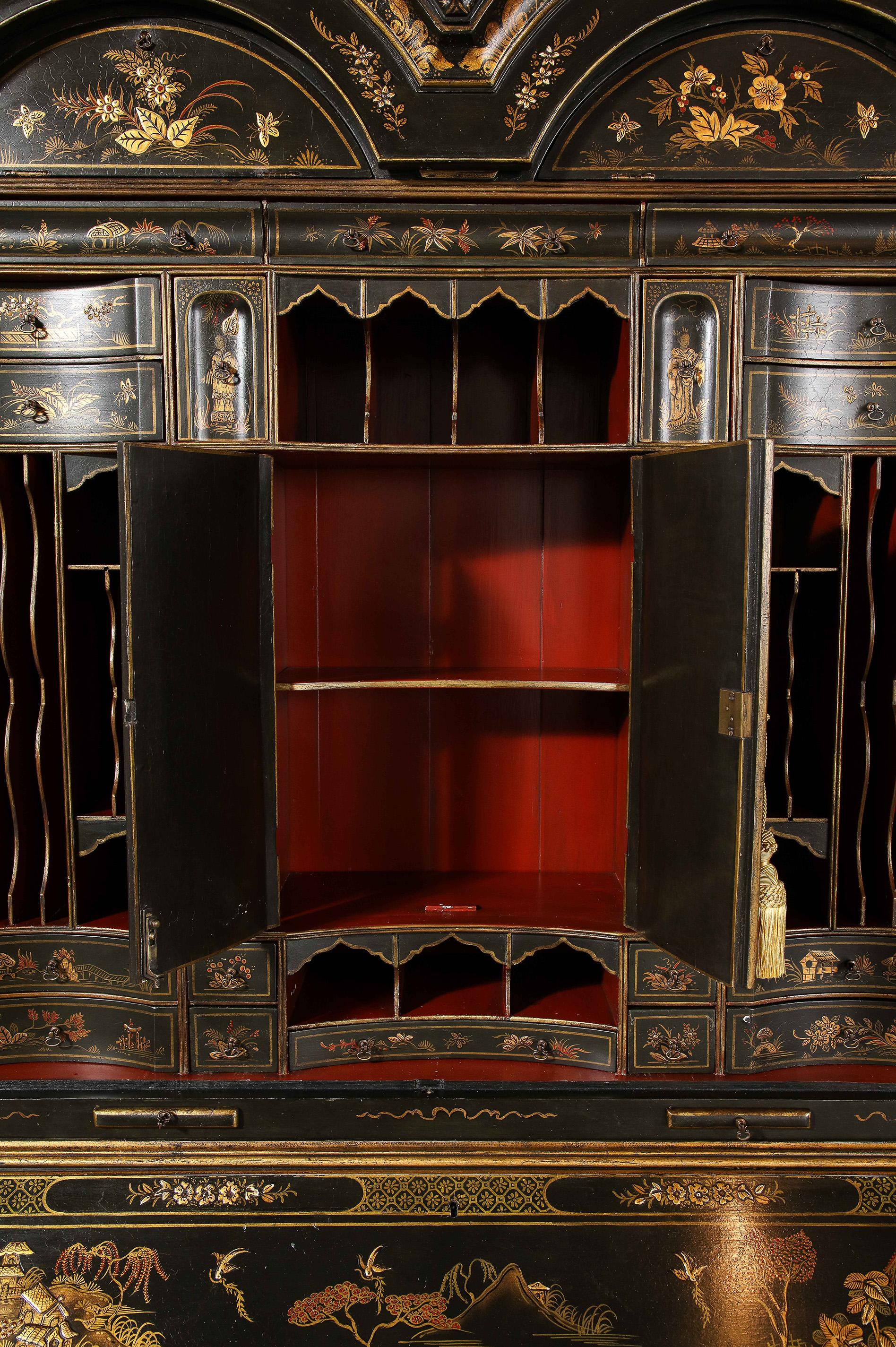 A Spectacular English Chinoiserie Secretary For Sale 5