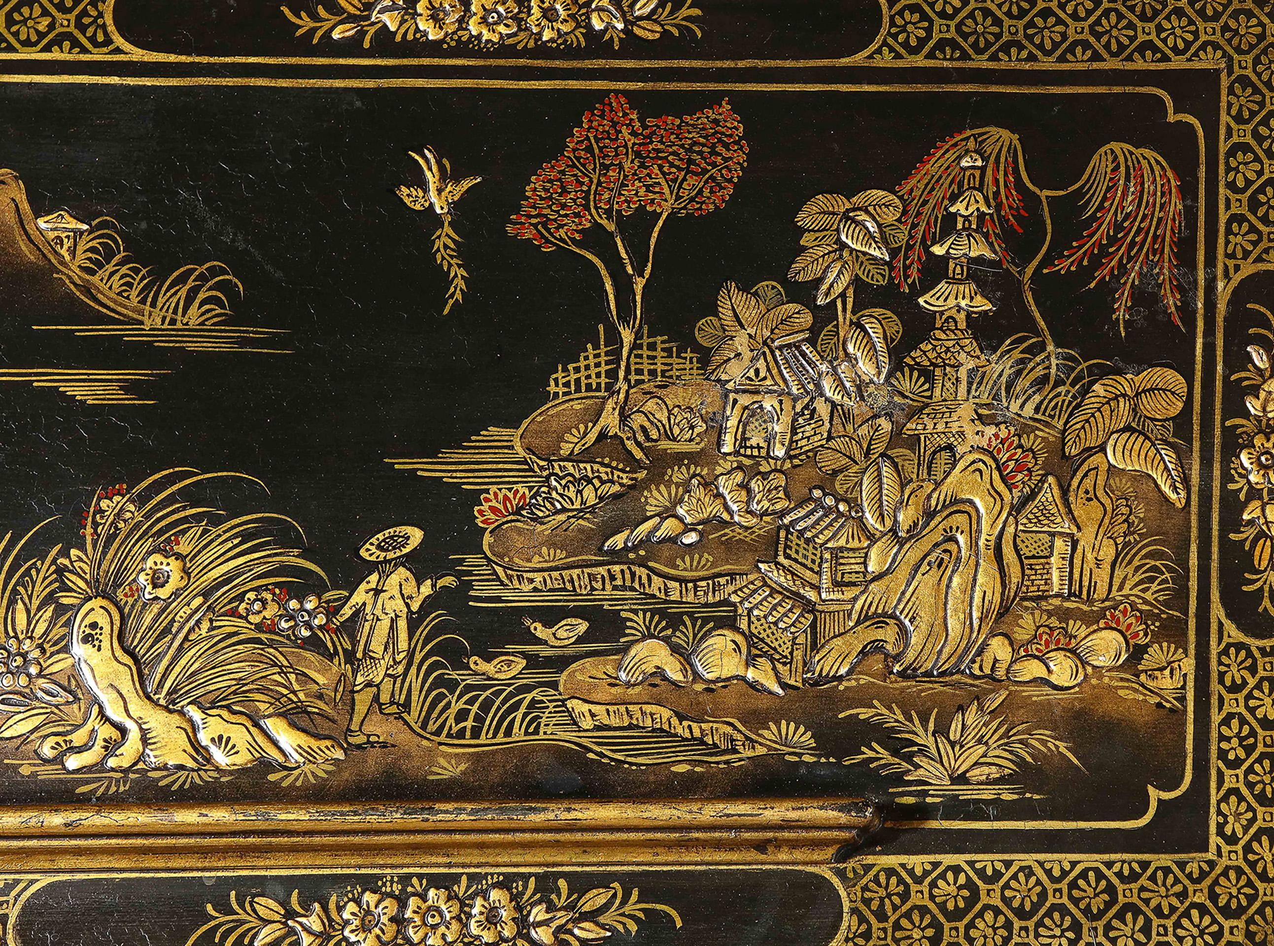 A Spectacular English Chinoiserie Secretary For Sale 7