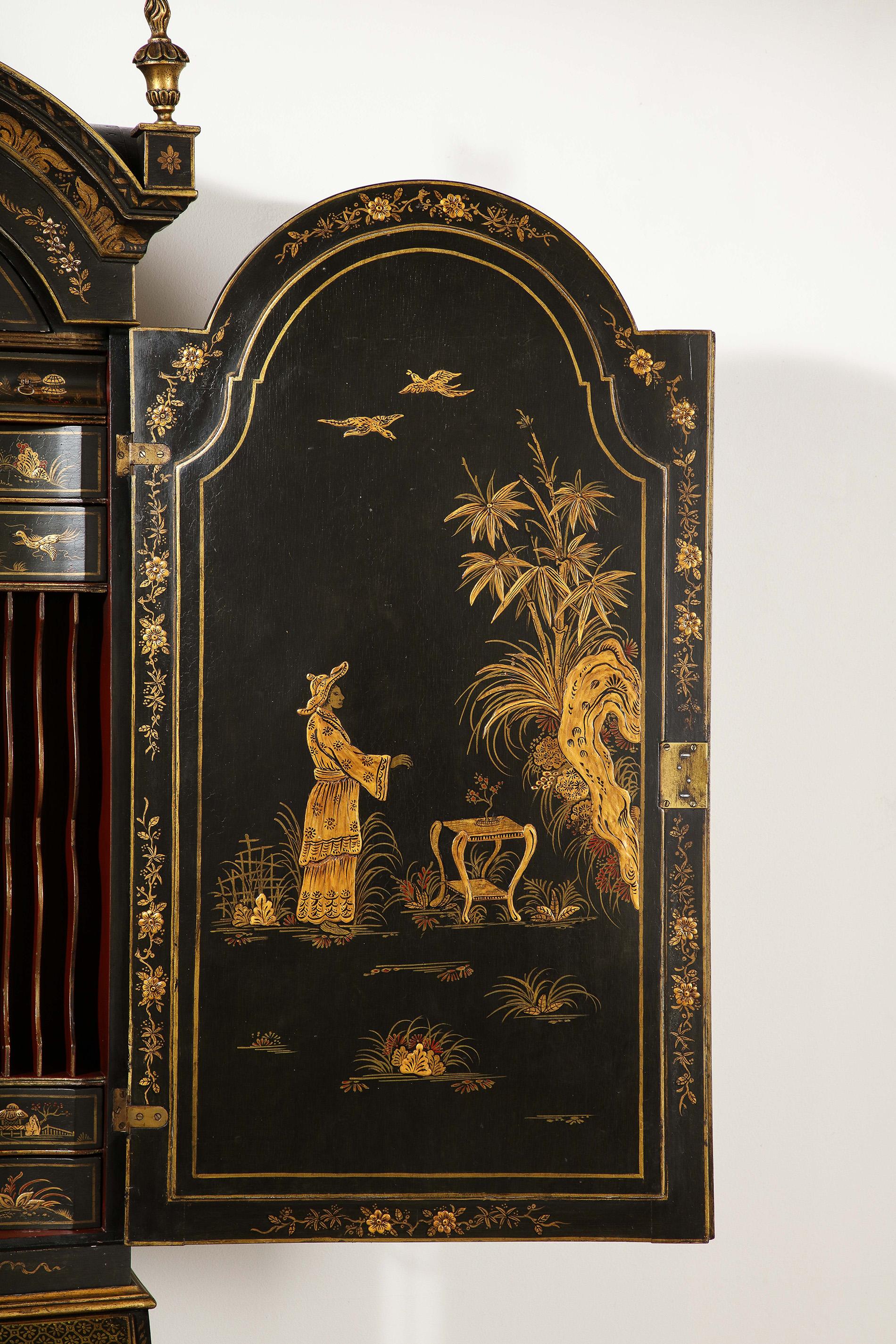 A Spectacular English Chinoiserie Secretary For Sale 8