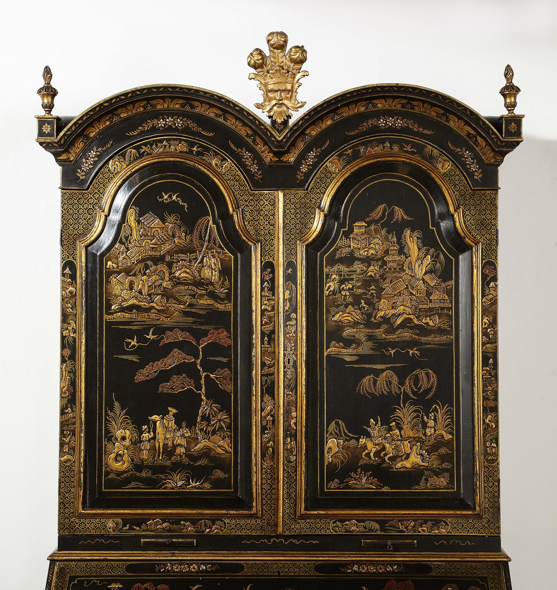 19th Century A Spectacular English Chinoiserie Secretary For Sale