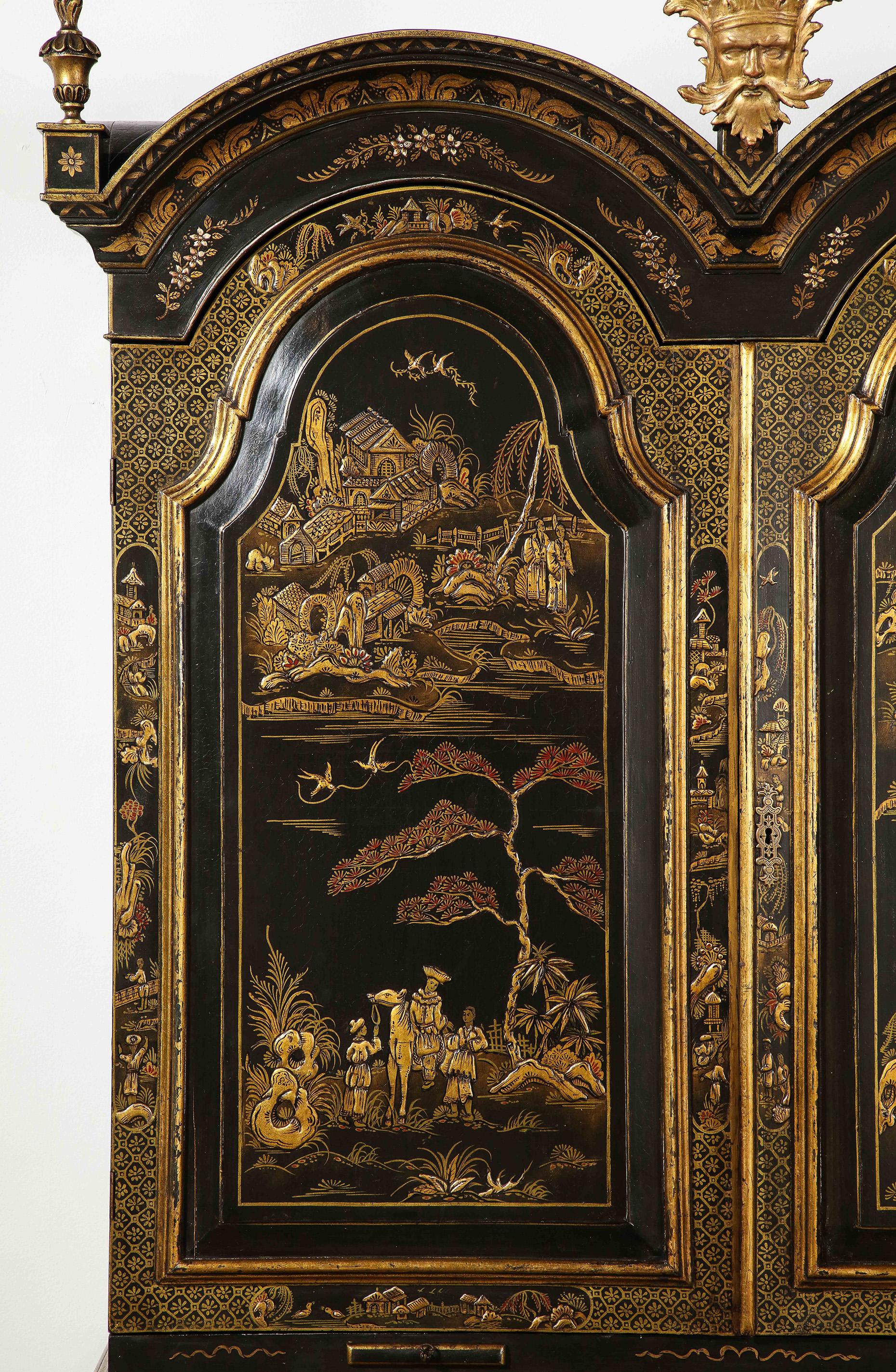 Giltwood A Spectacular English Chinoiserie Secretary For Sale