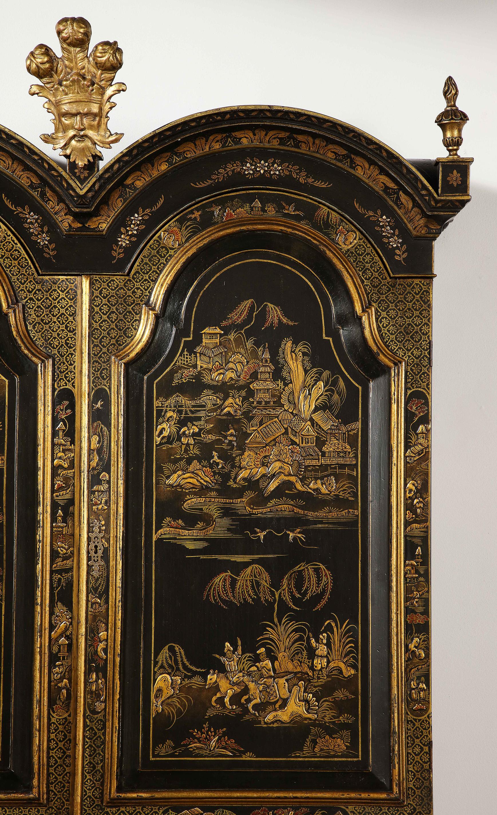 A Spectacular English Chinoiserie Secretary For Sale 1