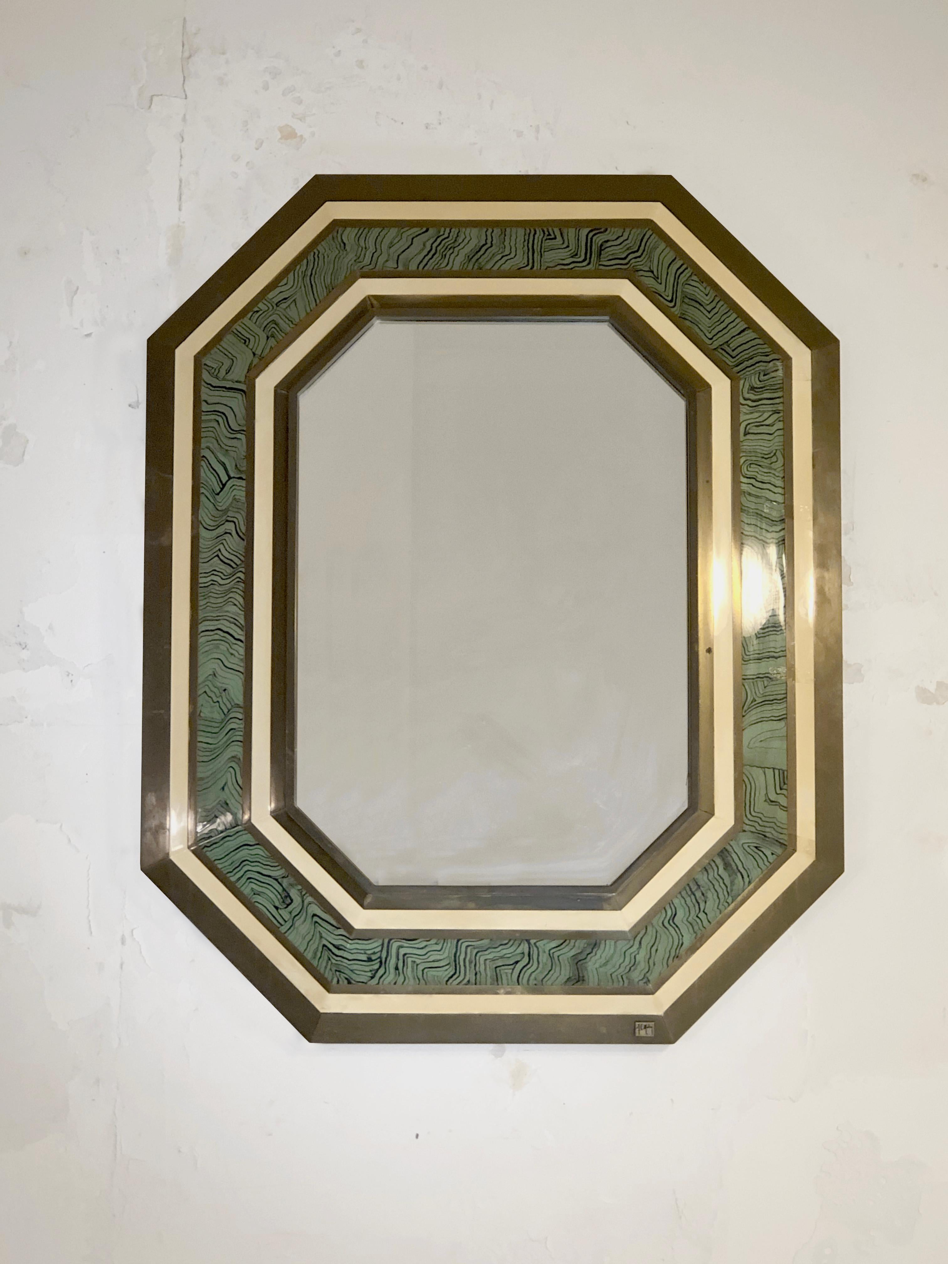 Mosaic A HUGE SPECTACULAR SHABBY-CHIC Wall MIRROR by JEAN-CLAUDE MAHEY, France 1970 For Sale