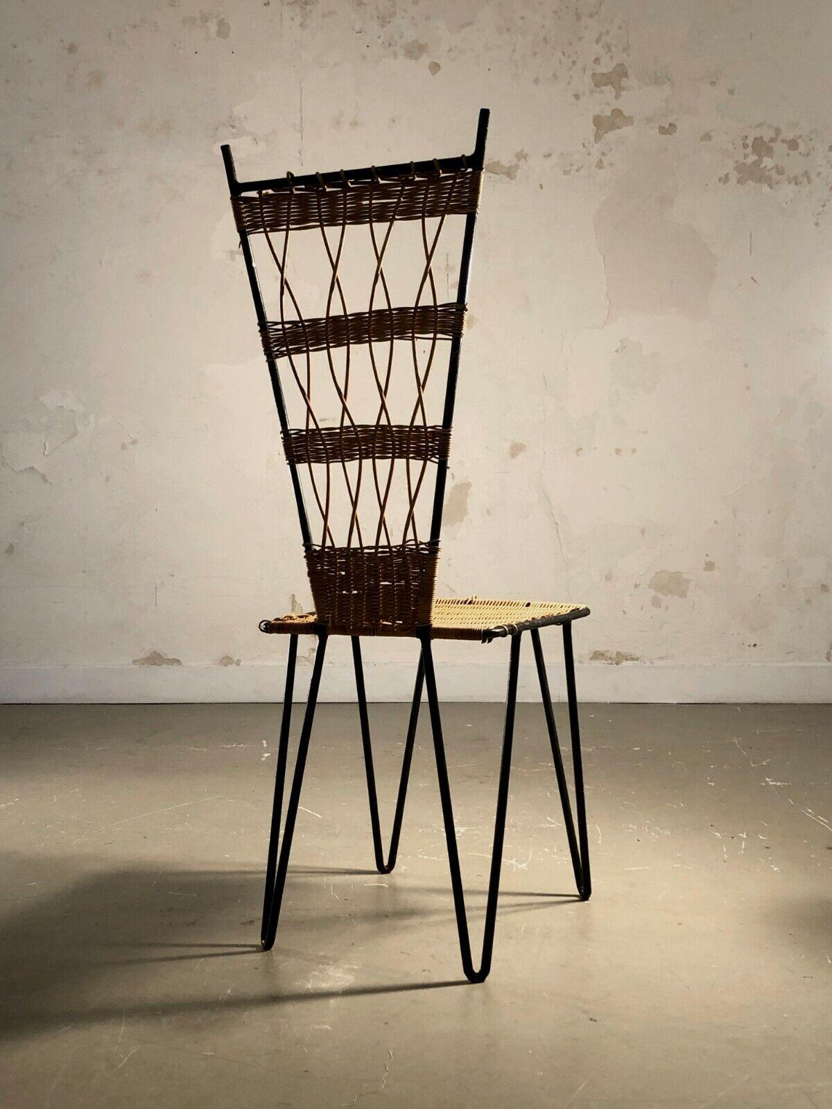 Metal A Sculptural MID-CENTURY-MODERN MODERNIST CHAIR by RAOUL GUYS, France 1950 For Sale