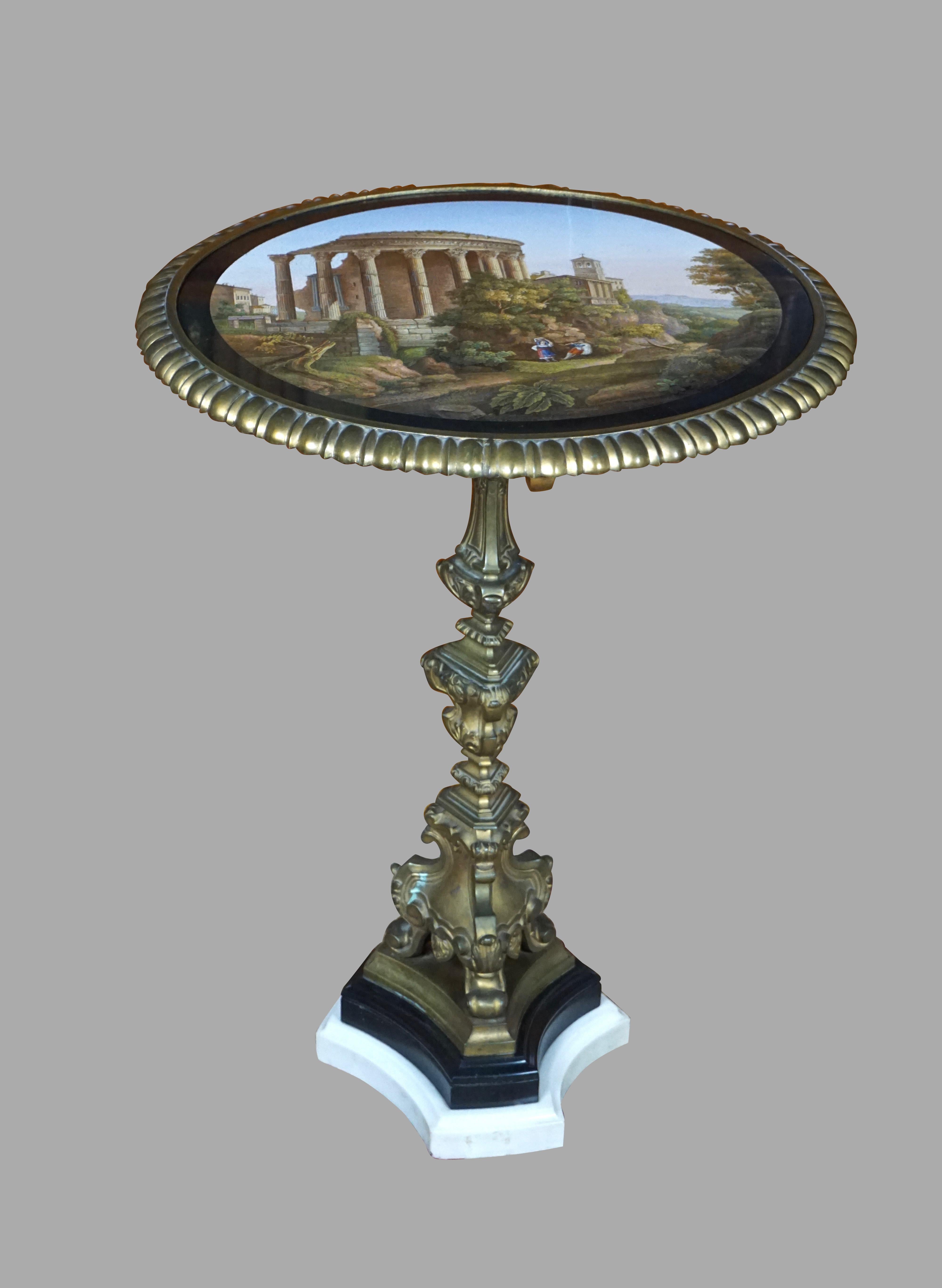 A Spectacular Pair of Large Italian Micromosaic Plaques Now Mounted as Tables In Good Condition In San Francisco, CA