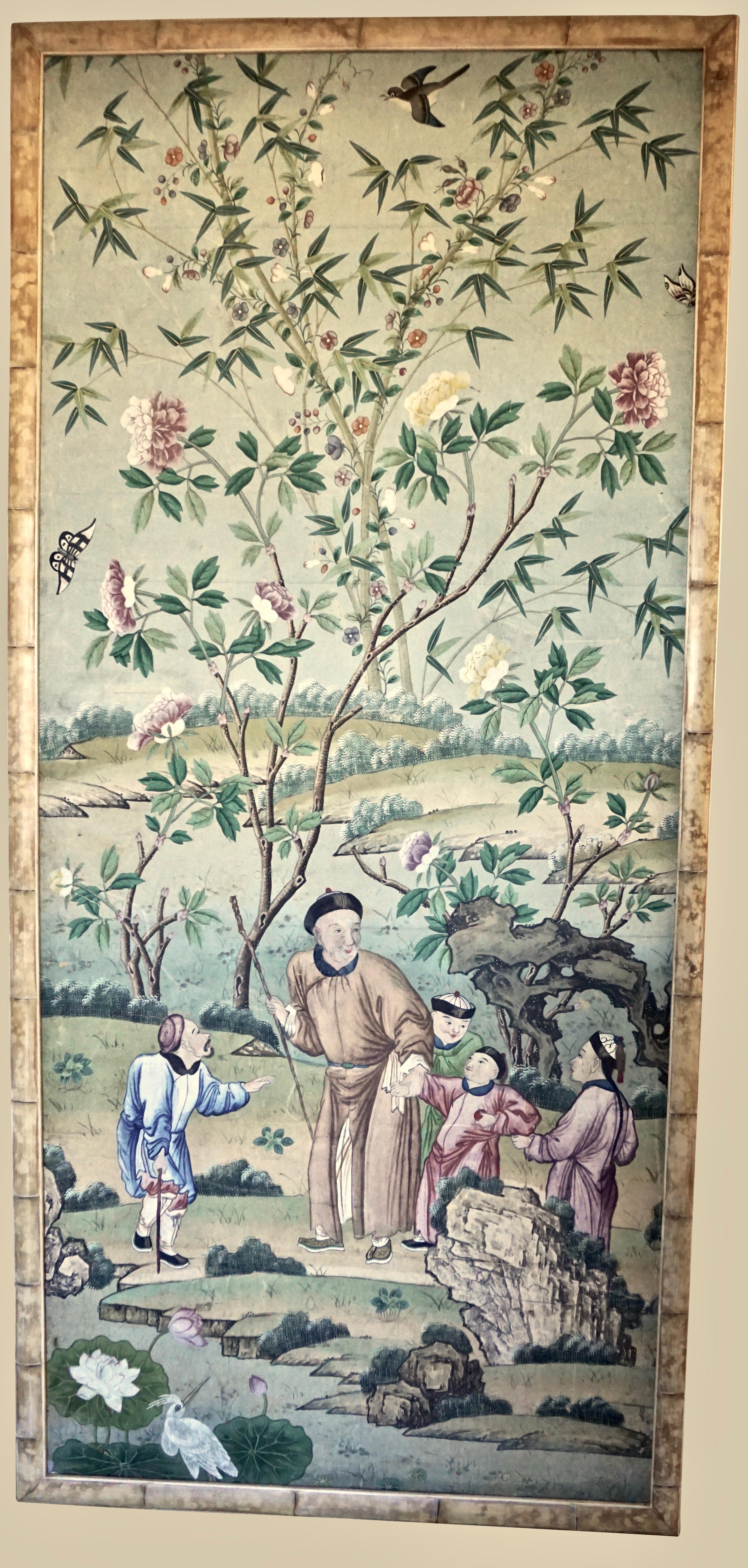 hand painted chinese wallpaper
