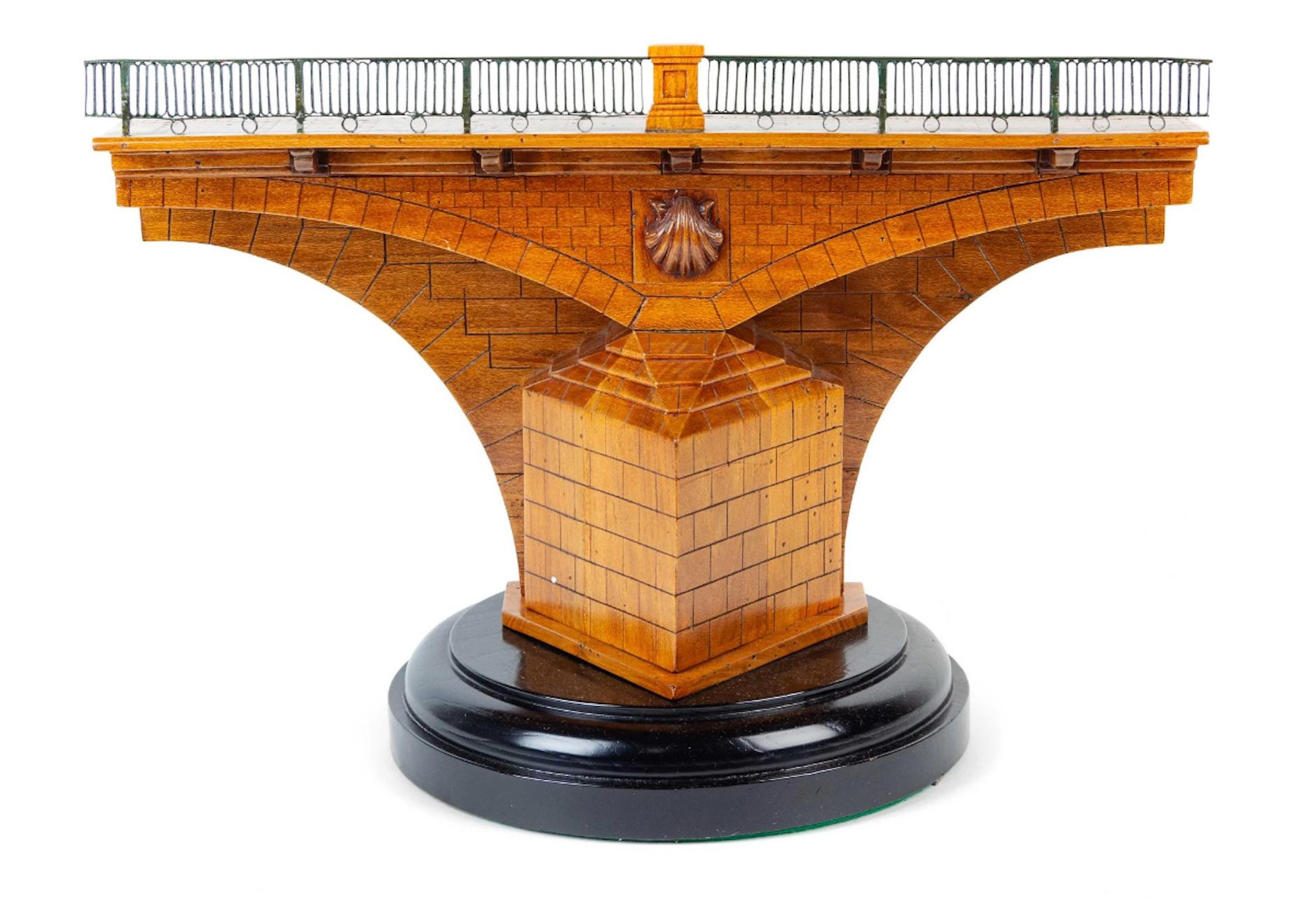 A spectacular stained beech model of a bridge pier
Measures: Height 16 x width 23 x depth 13 inches. 
Property from an Important Private Collection

Provenance:
Collection of Carter Burden
Sold Sotheby's New York, October 18, 2003, Lot 51.