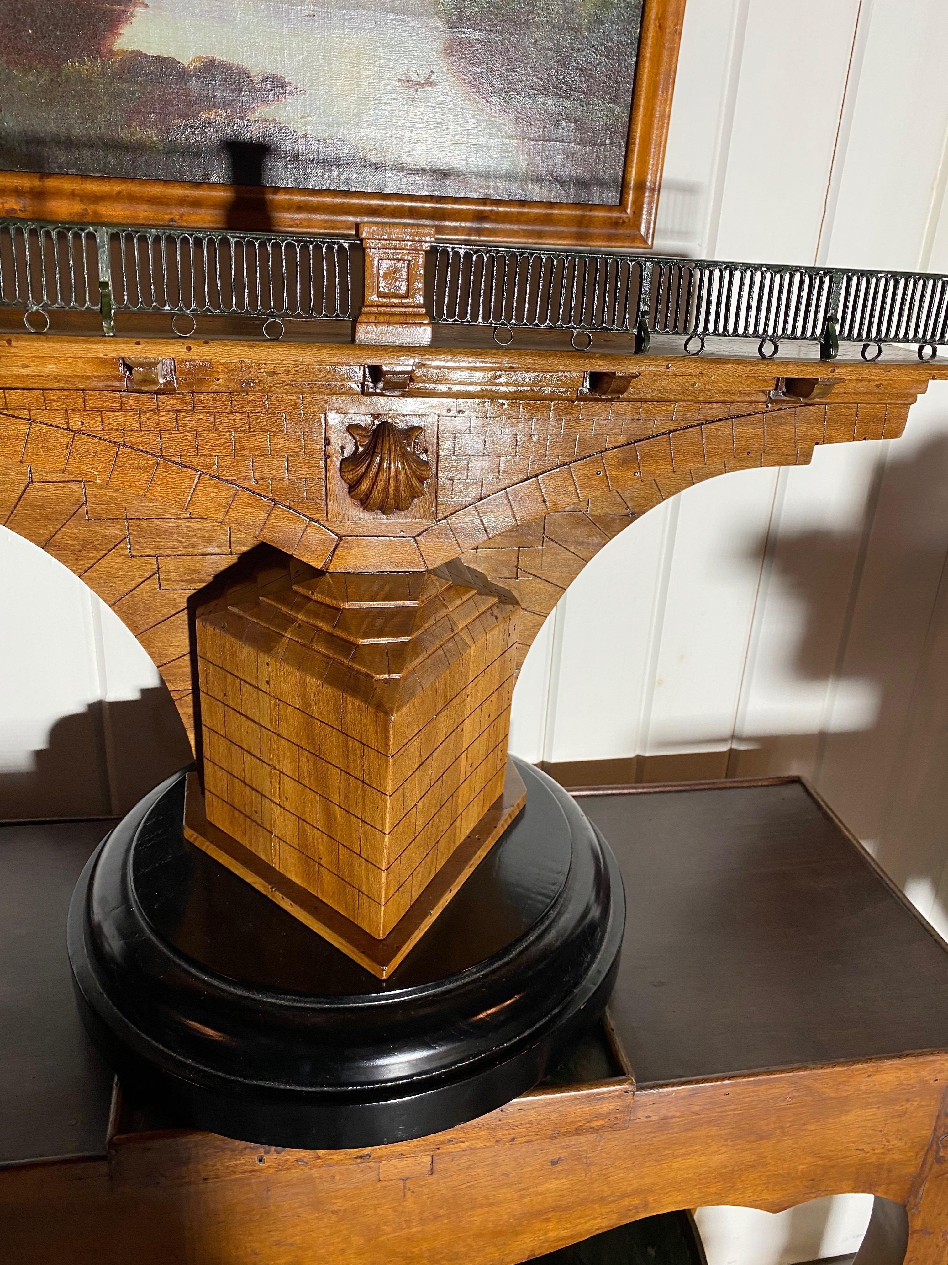 19th Century Spectacular Stained Beech Model of a Bridge Pier, Collection of Carter Burden