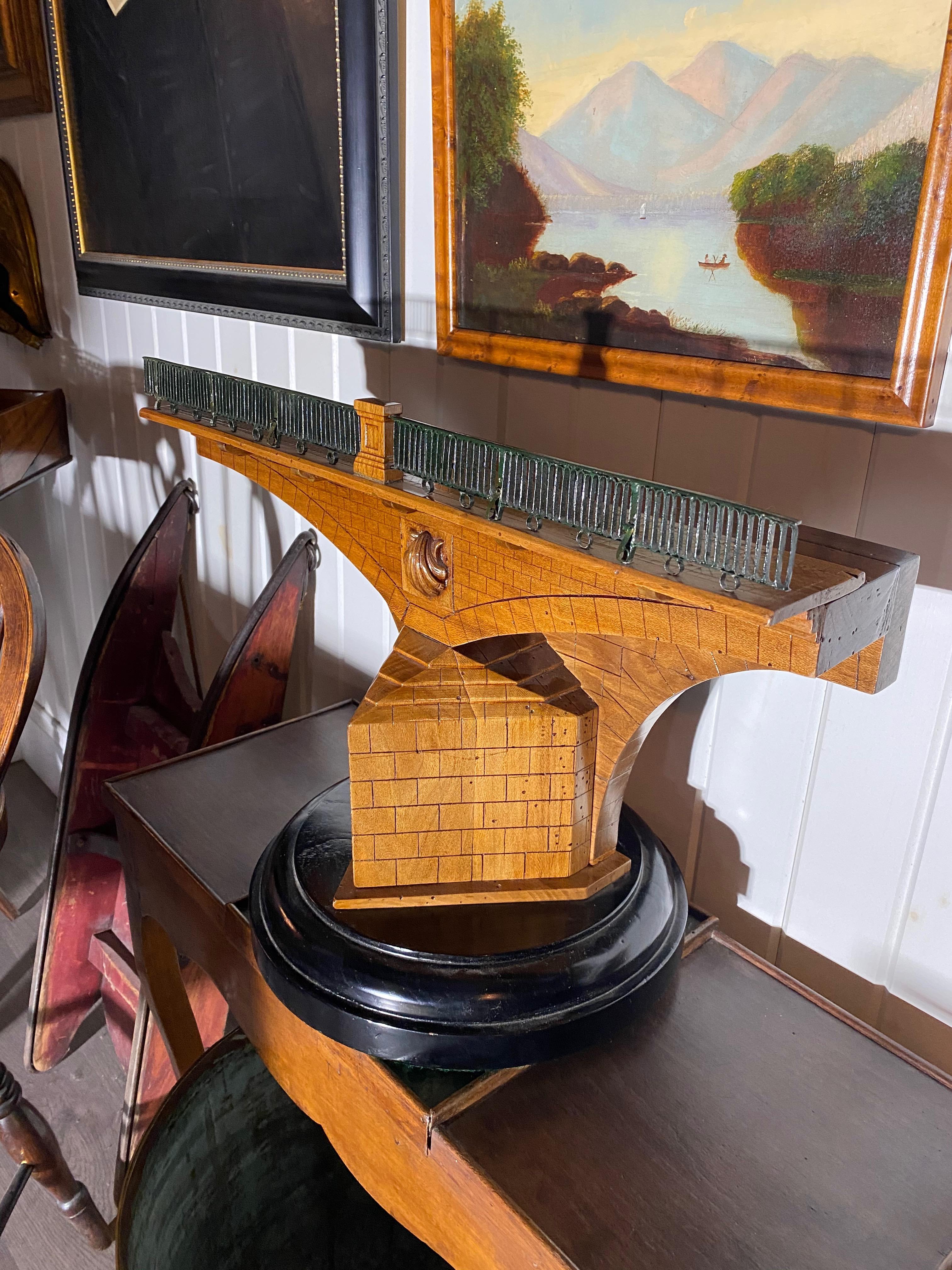 Spectacular Stained Beech Model of a Bridge Pier, Collection of Carter Burden 1