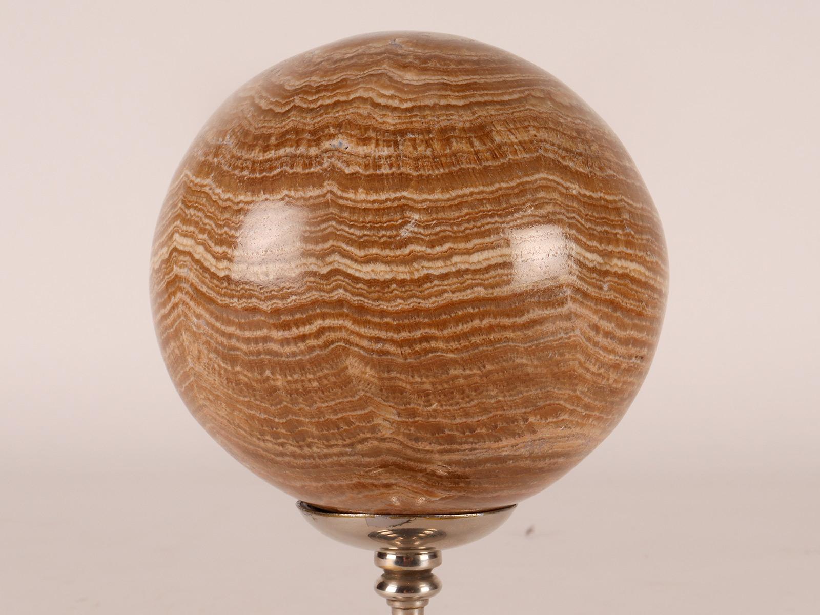 Italian A sphere of Aragonite stone, Italy 1870.  For Sale