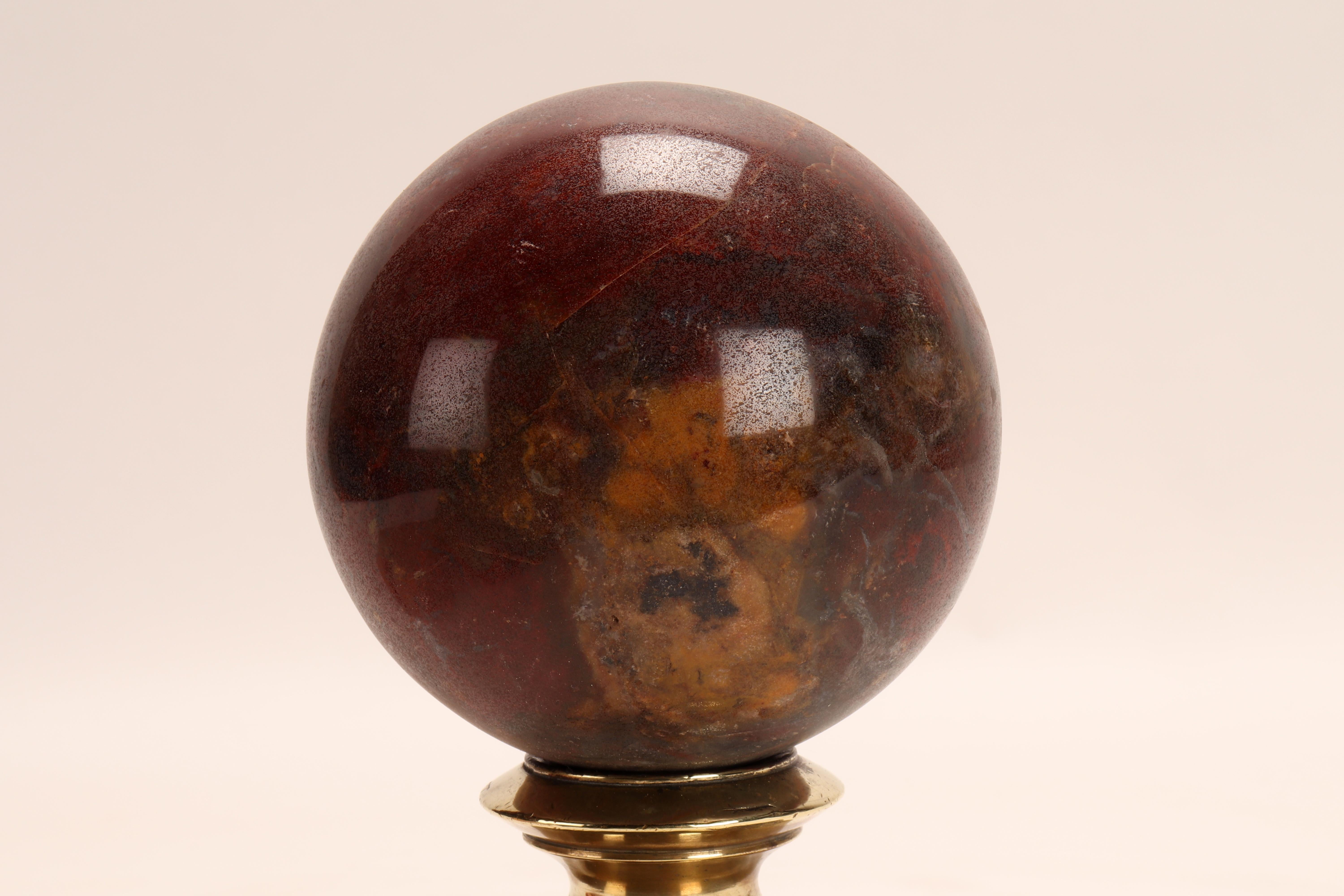 Italian Sphere of Red Jasper, Italy, 1870 For Sale