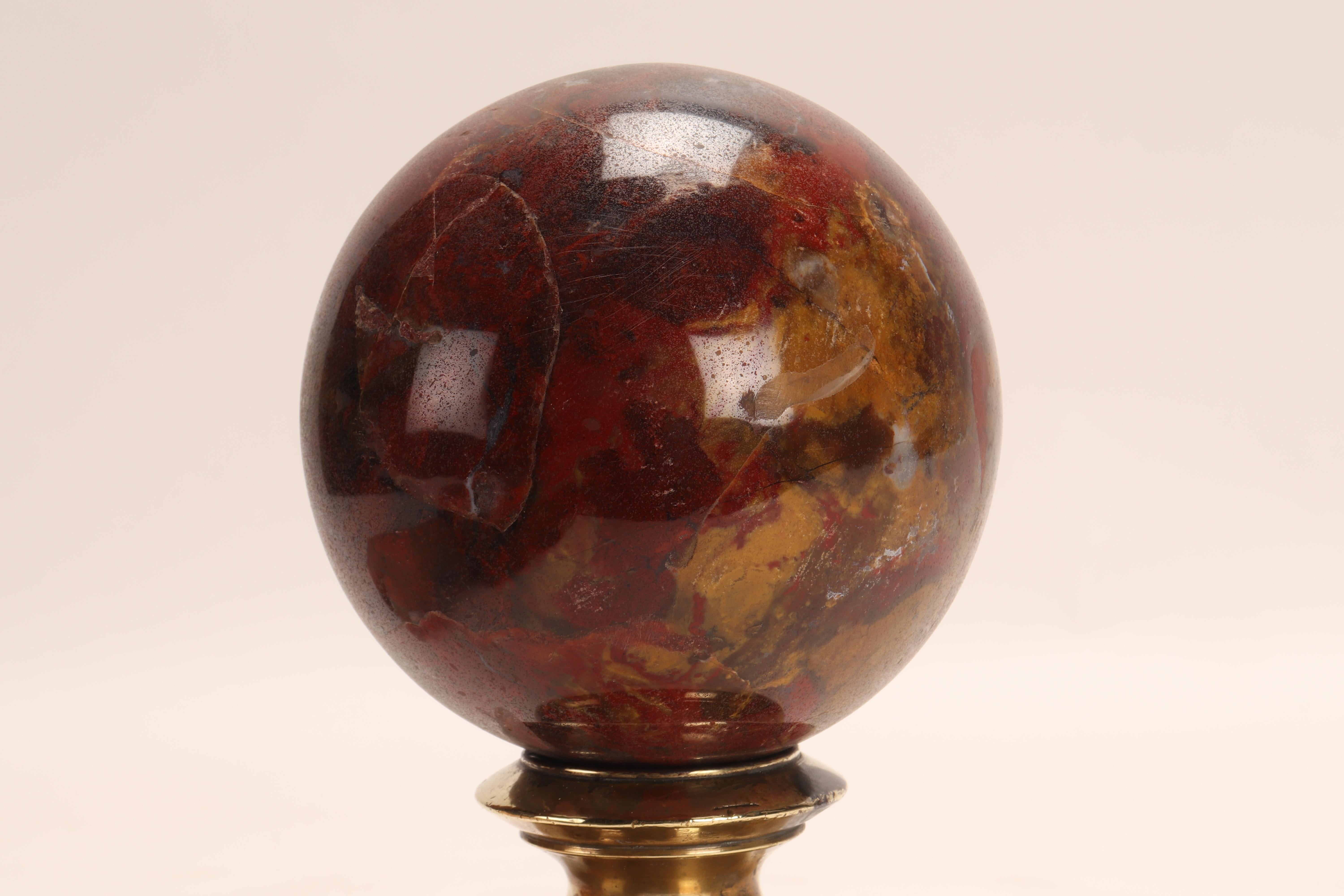 19th Century Sphere of Red Jasper, Italy, 1870 For Sale
