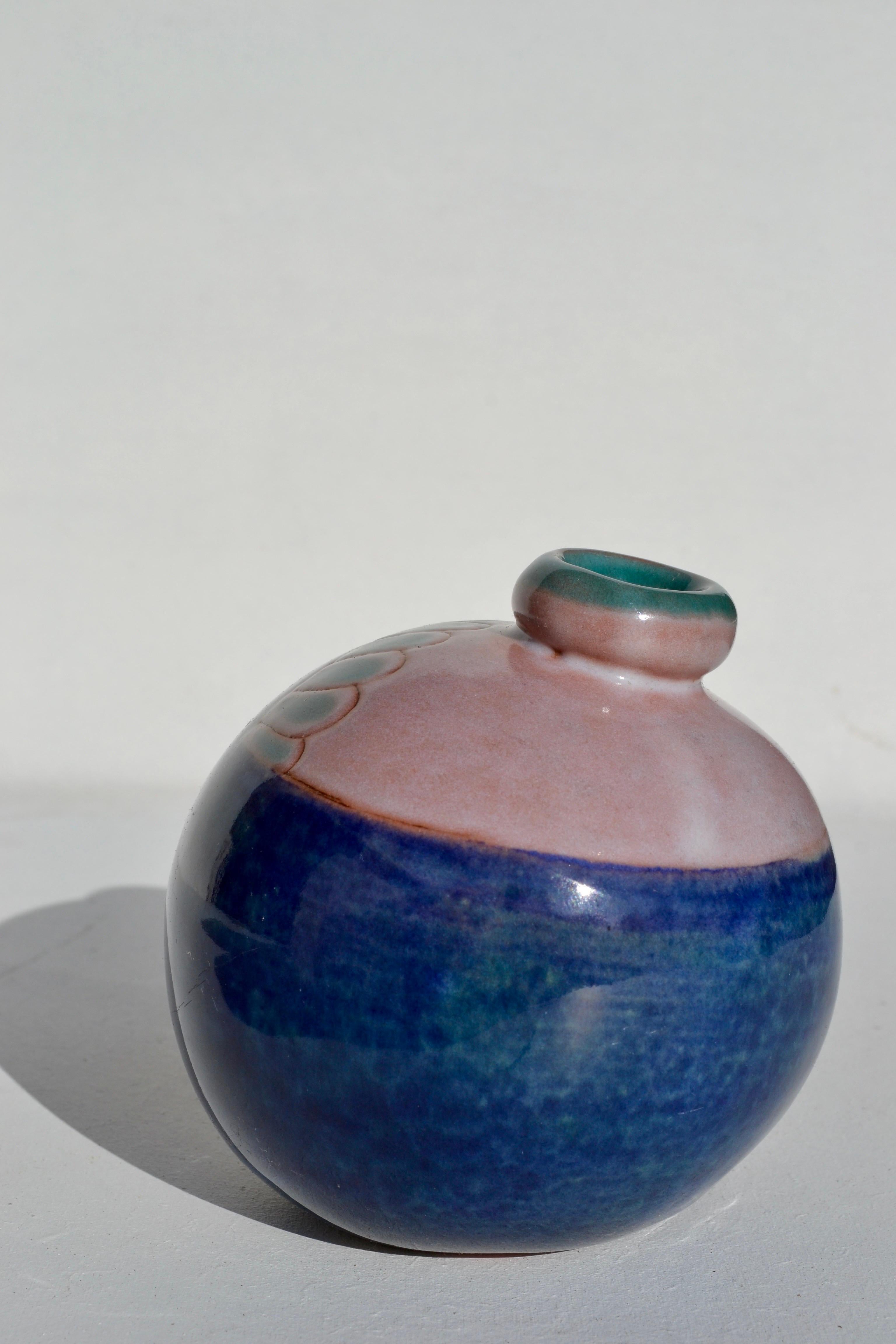 Vaso sferico in ceramica di Cloutier Brothers, Francia, anni '70 In condizioni buone in vendita a SOTTEVILLE-LÈS-ROUEN, FR