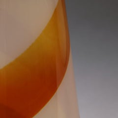 Spiral Orange and White Murano Glass Vase as a Table Lamp
