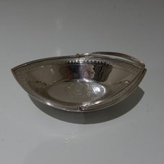 Splendid Late 18th Century Oval Bright Cut Engraved Sweetmeat Basket