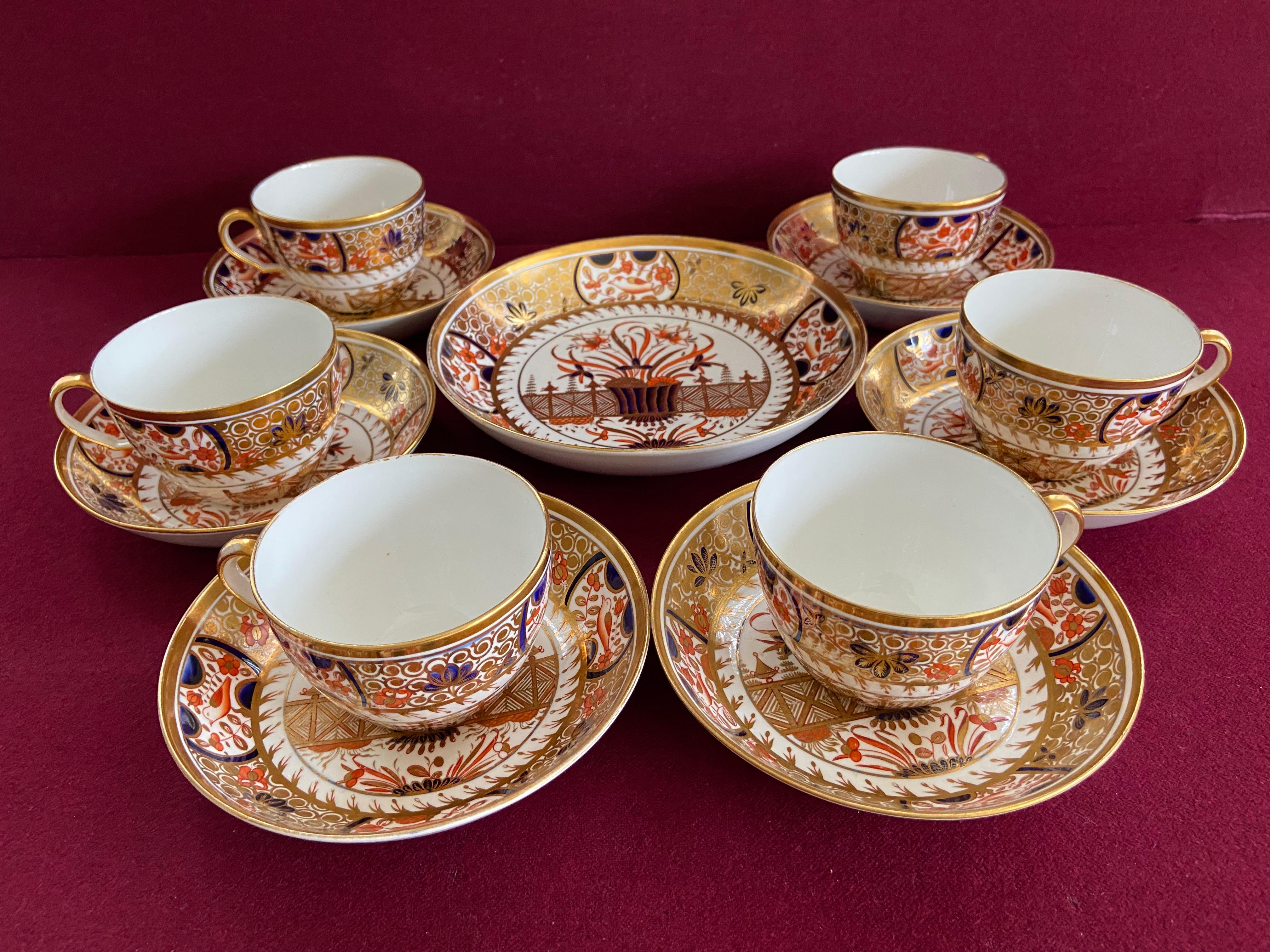 English Spode Porcelain Bute Shape Part Tea Set C.1805-1810