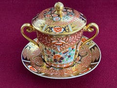 A Spode porcelain chocolate cup, cover & stand c.1810
