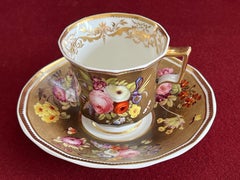 A Spode porcelain Coffee Cup and Saucer very finely decorated c.1830