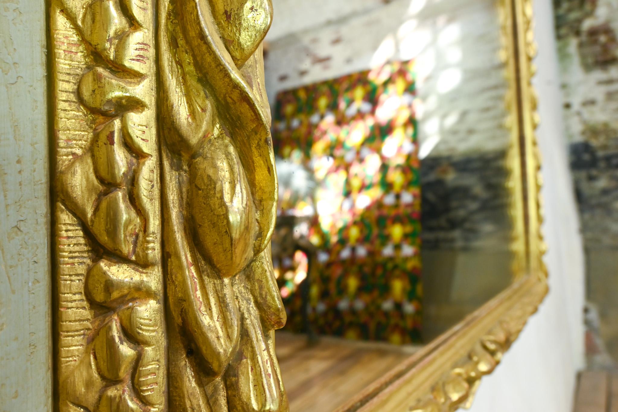 A Square 18th Century Swedish Painted Overmantel Mirror For Sale 4