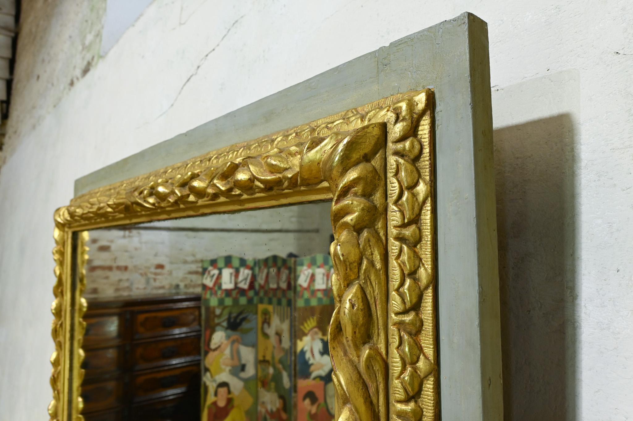 A Square 18th Century Swedish Painted Overmantel Mirror For Sale 6