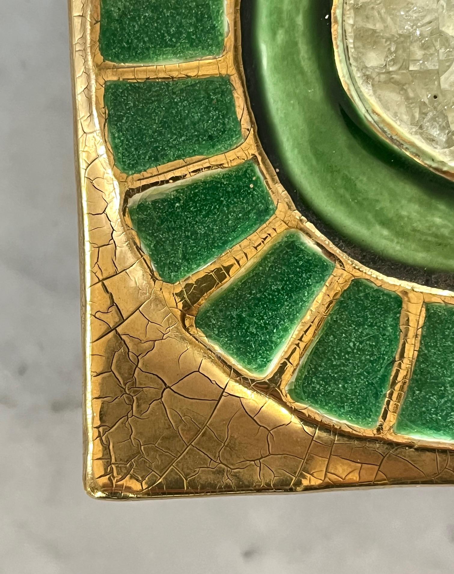 Glazed A square ceramic box, by Mithé Espelt. France, 1970 For Sale