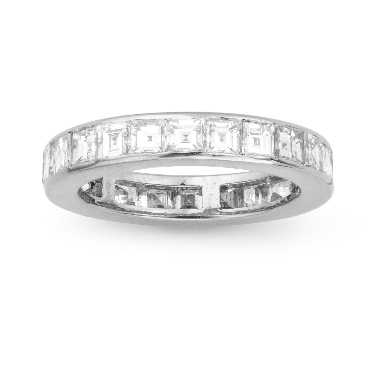 square cut diamond eternity ring