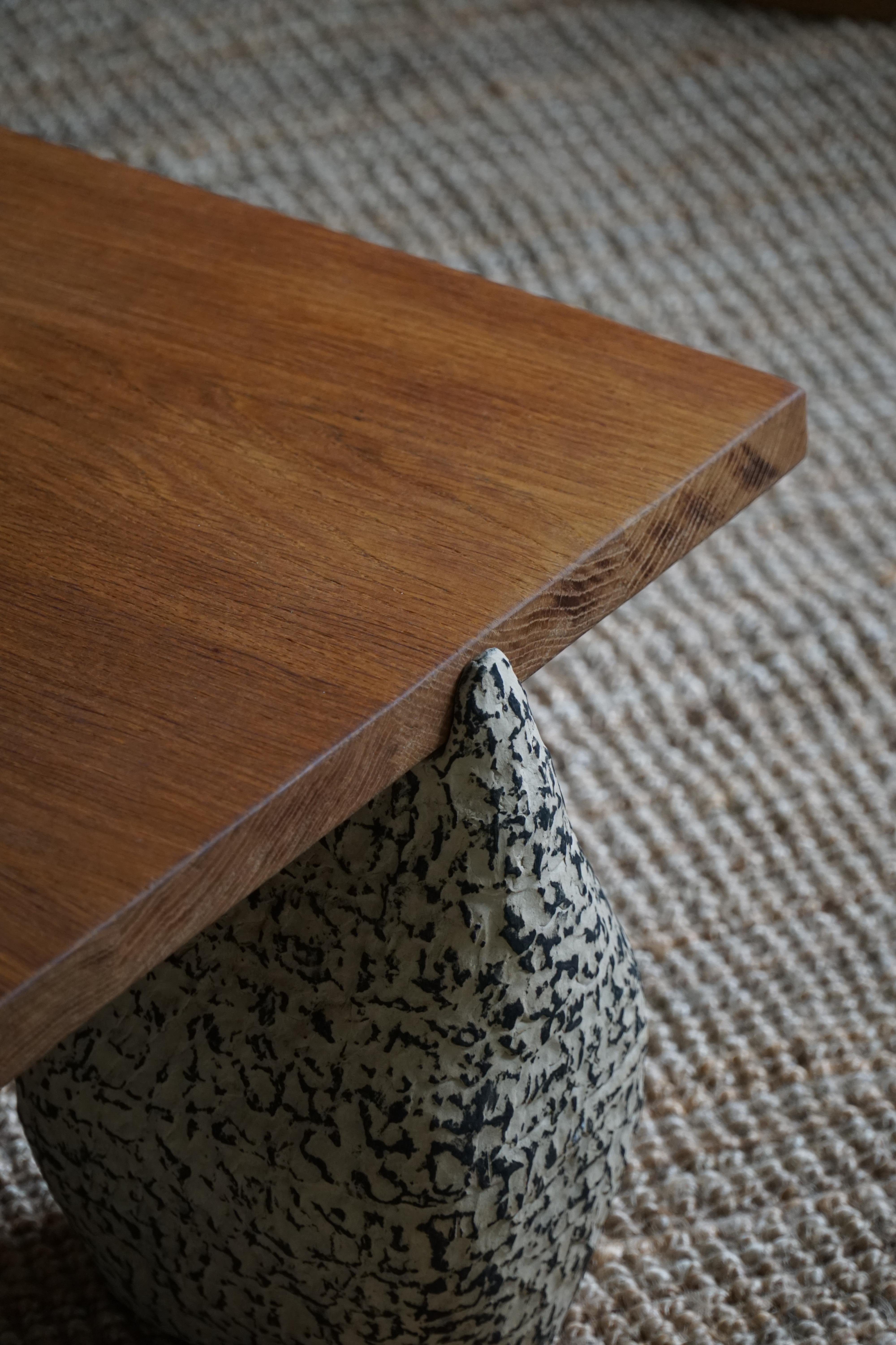 A Square Table by eliaselias x Ole Victor, Ceramic & Oak, Danish Design, 2023 For Sale 7