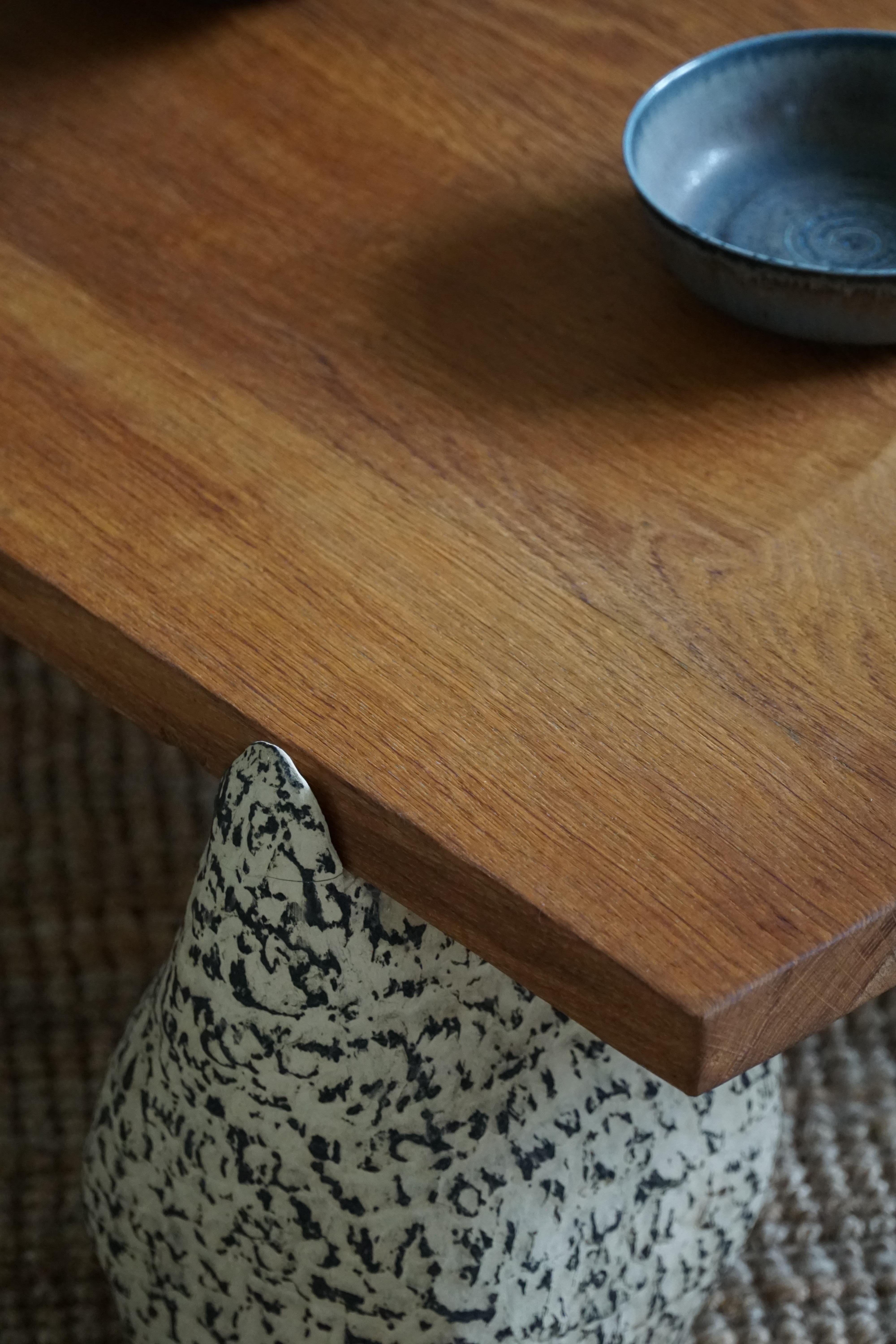A Square Table by eliaselias x Ole Victor, Ceramic & Oak, Danish Design, 2023 For Sale 8