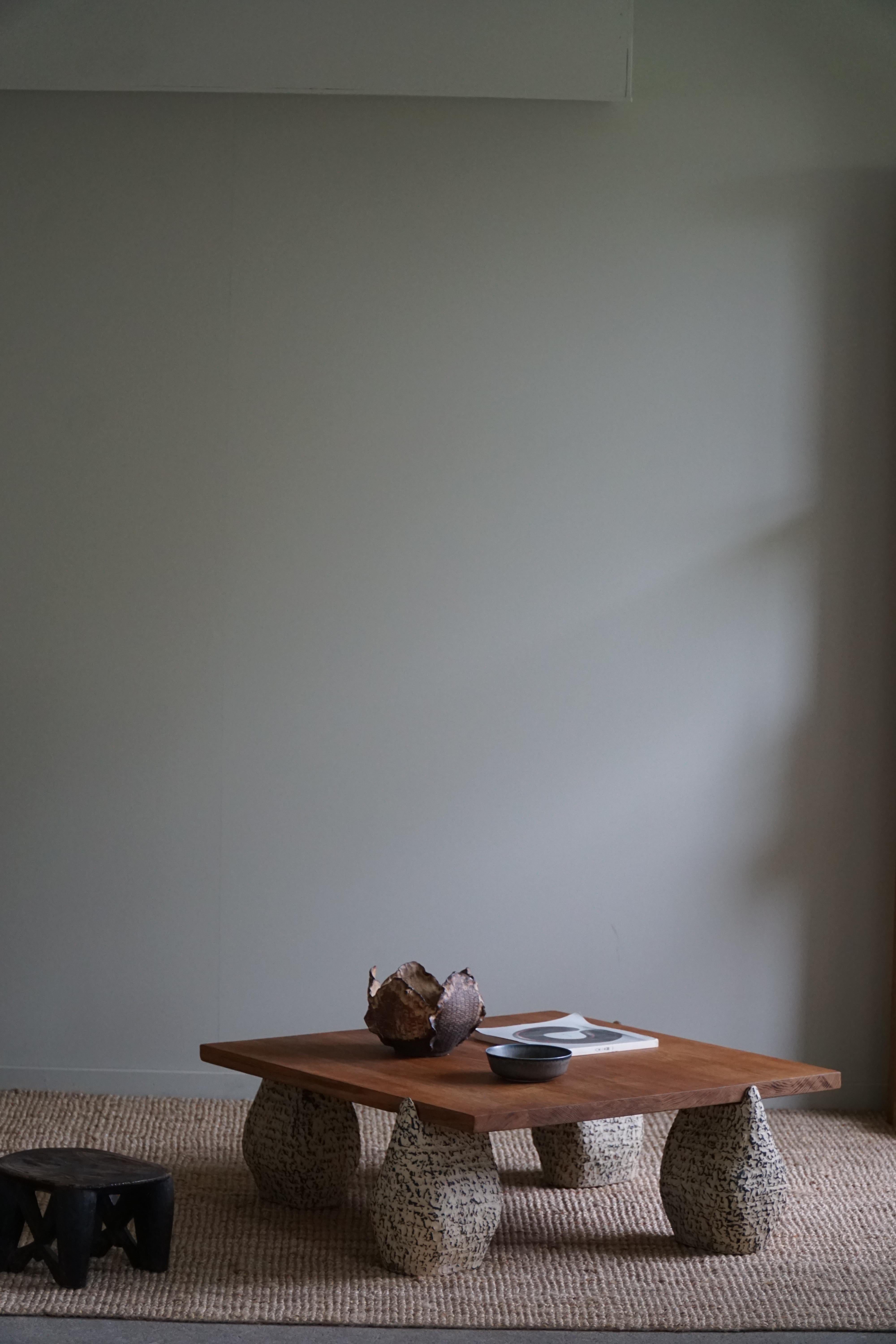 Quadratischer Tisch von eliaselias x Ole Victor, Keramik und Eiche, dänisches Design, 2023 im Angebot 8