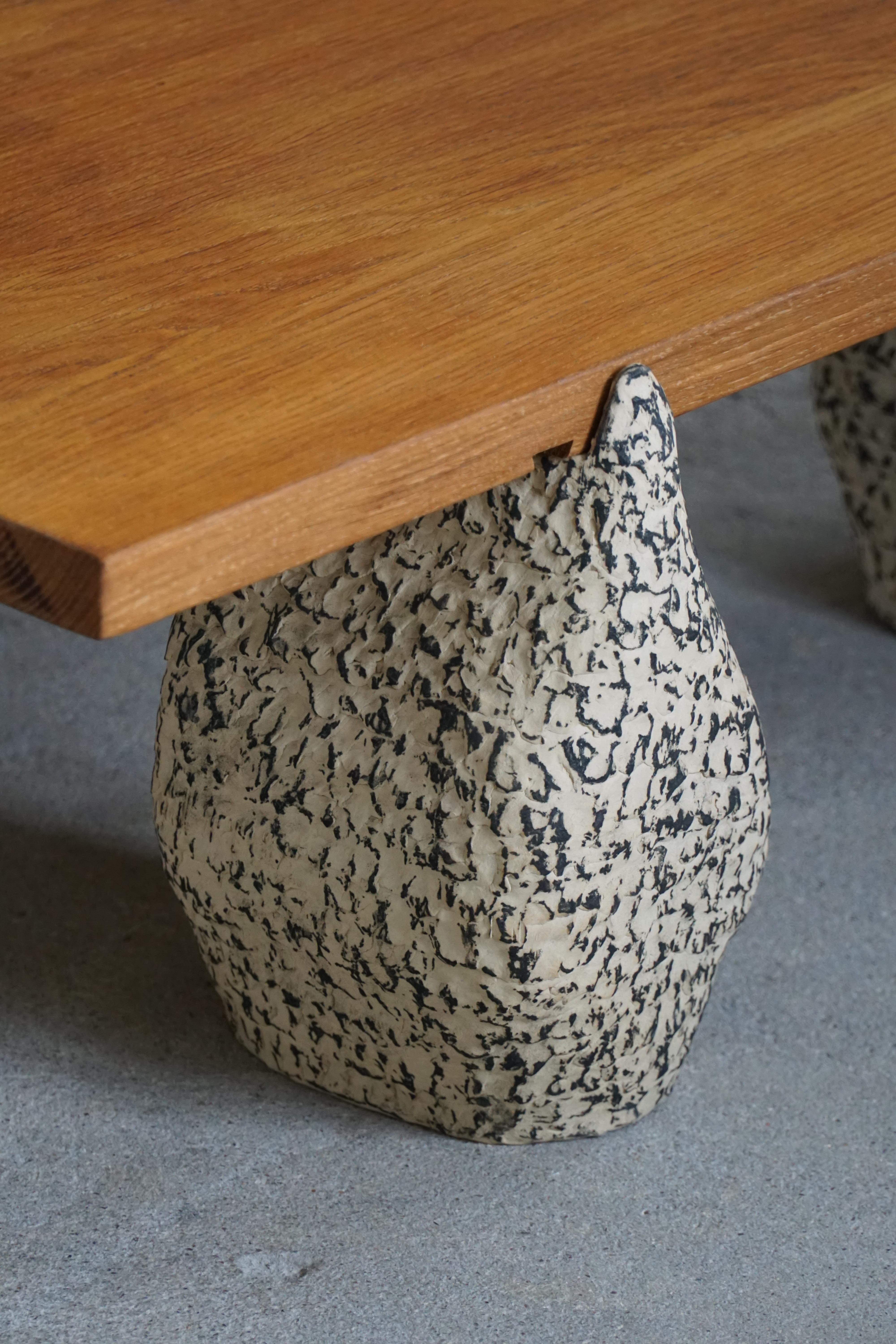 XXIe siècle et contemporain A Square Table by eliaselias x Ole Victor, Ceramic & Oak, Danish Design, 2023 en vente