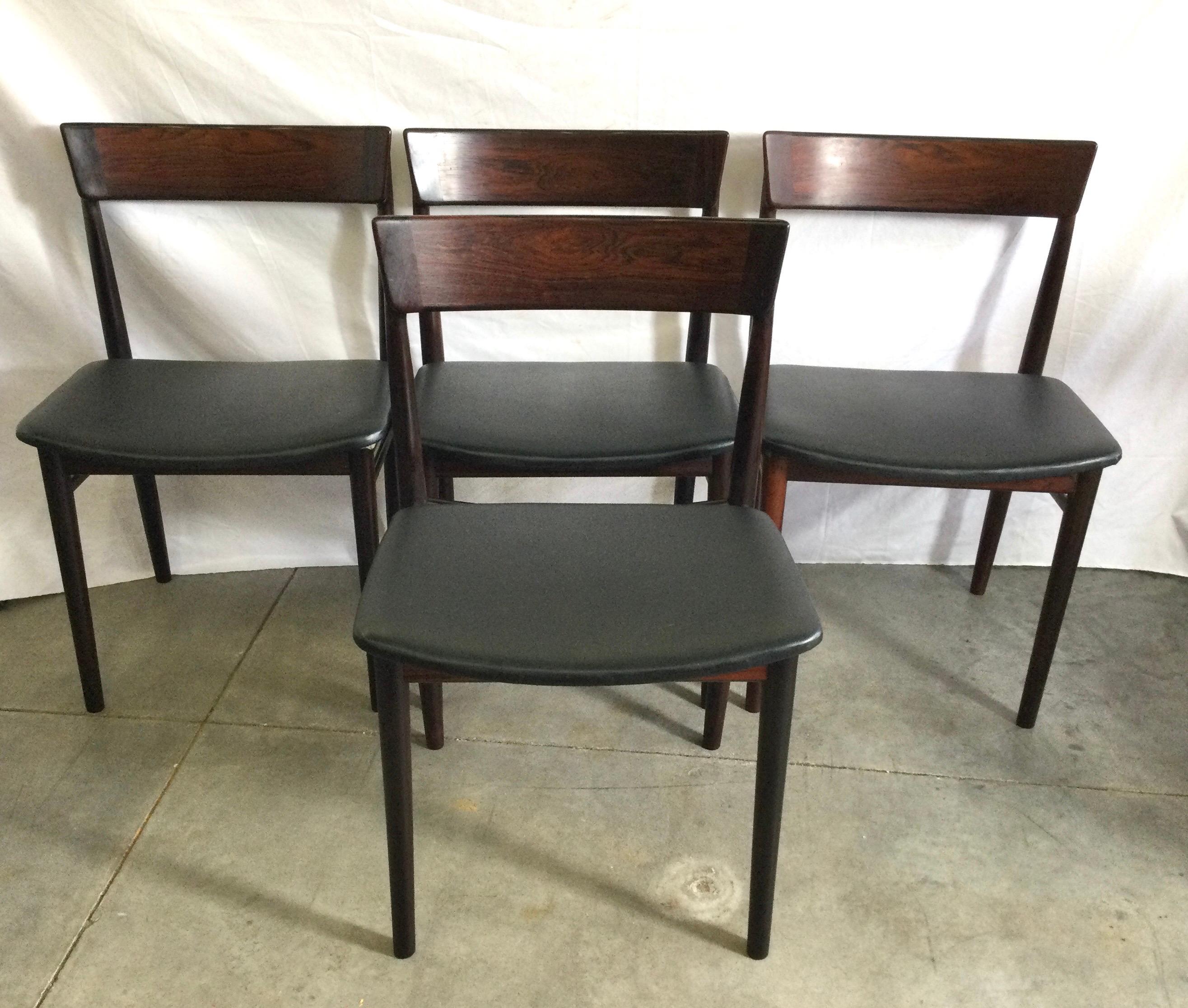 Mid-Century Modern St of Six Rosewood Dining Chairs by Henry Rosengren Hansen, 1960's