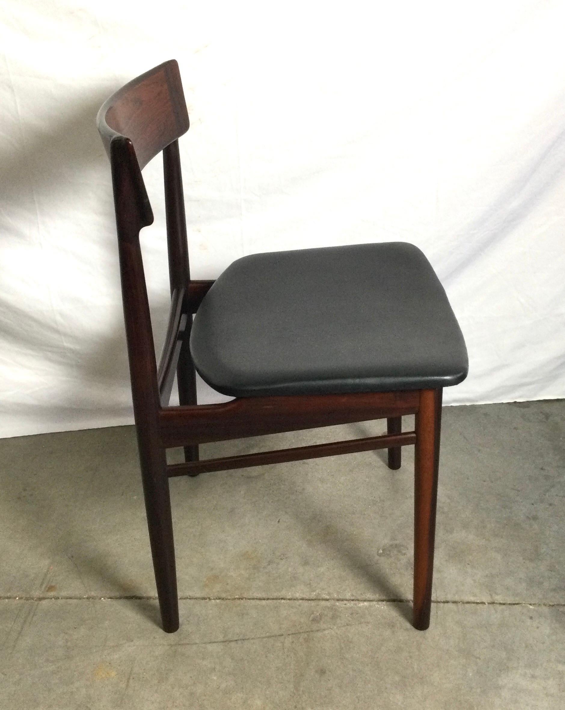 Mid-20th Century St of Six Rosewood Dining Chairs by Henry Rosengren Hansen, 1960's