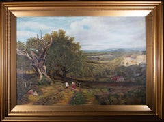 Vintage A. Staddon - 1915 Oil, Reaping The Meadow