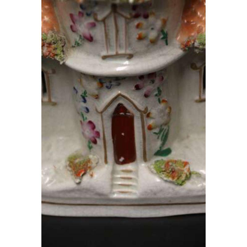 A Staffordshire pottery model of an English cottage circa 1860 English For Sale 4