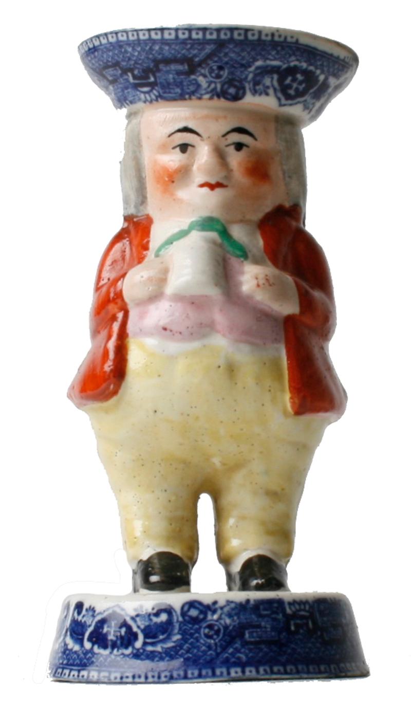 English Staffordshire Toby Figural Condiment Set, circa 1820