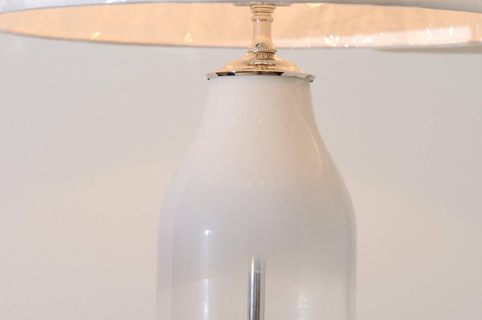 Staggering Pair of Blown Glass Italian Cloud Vessels as Custom Lamps For Sale 3