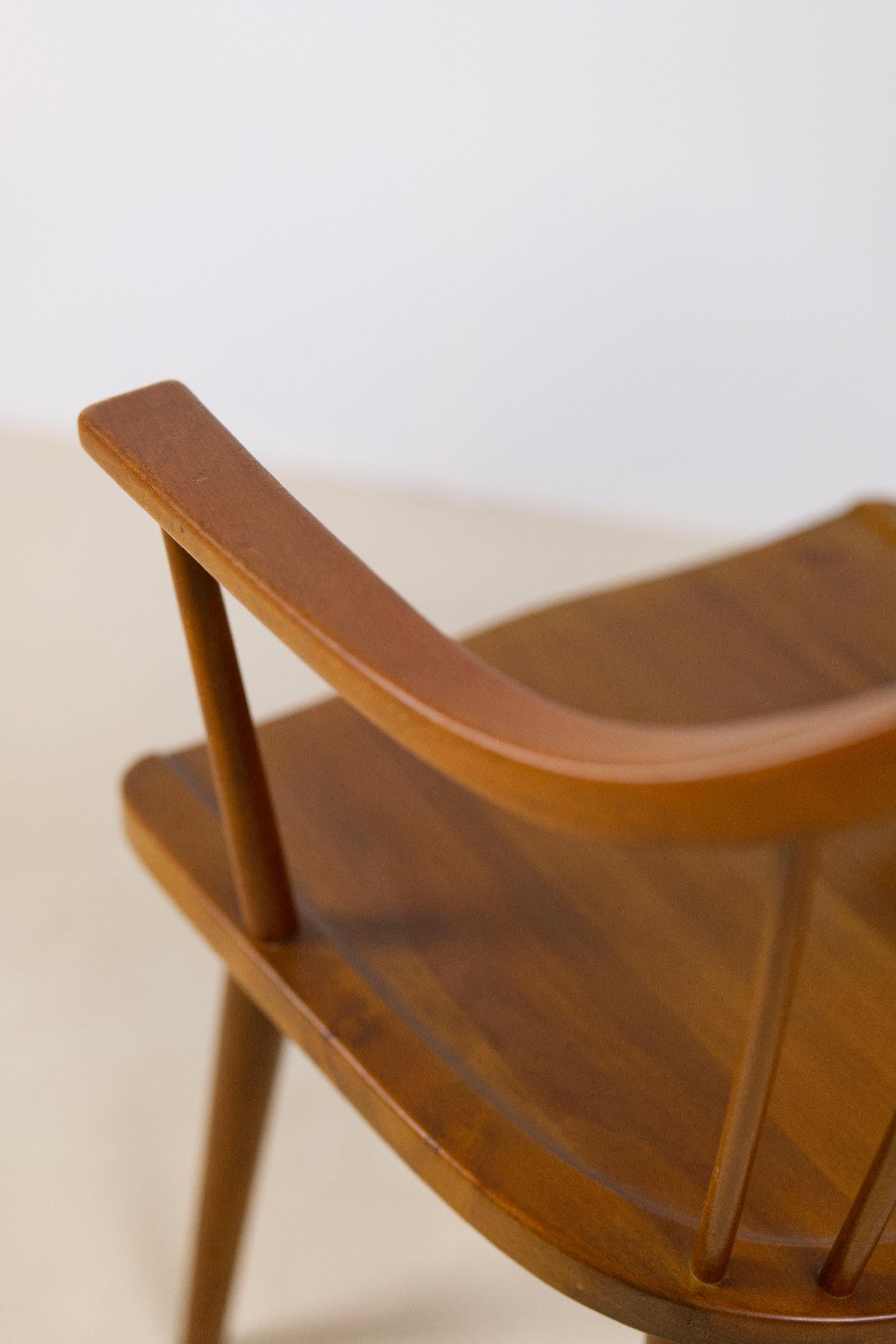 A stained beech armchair by Axel O. Larsen, Model 1776 FH, Denmark, 1940s For Sale 2