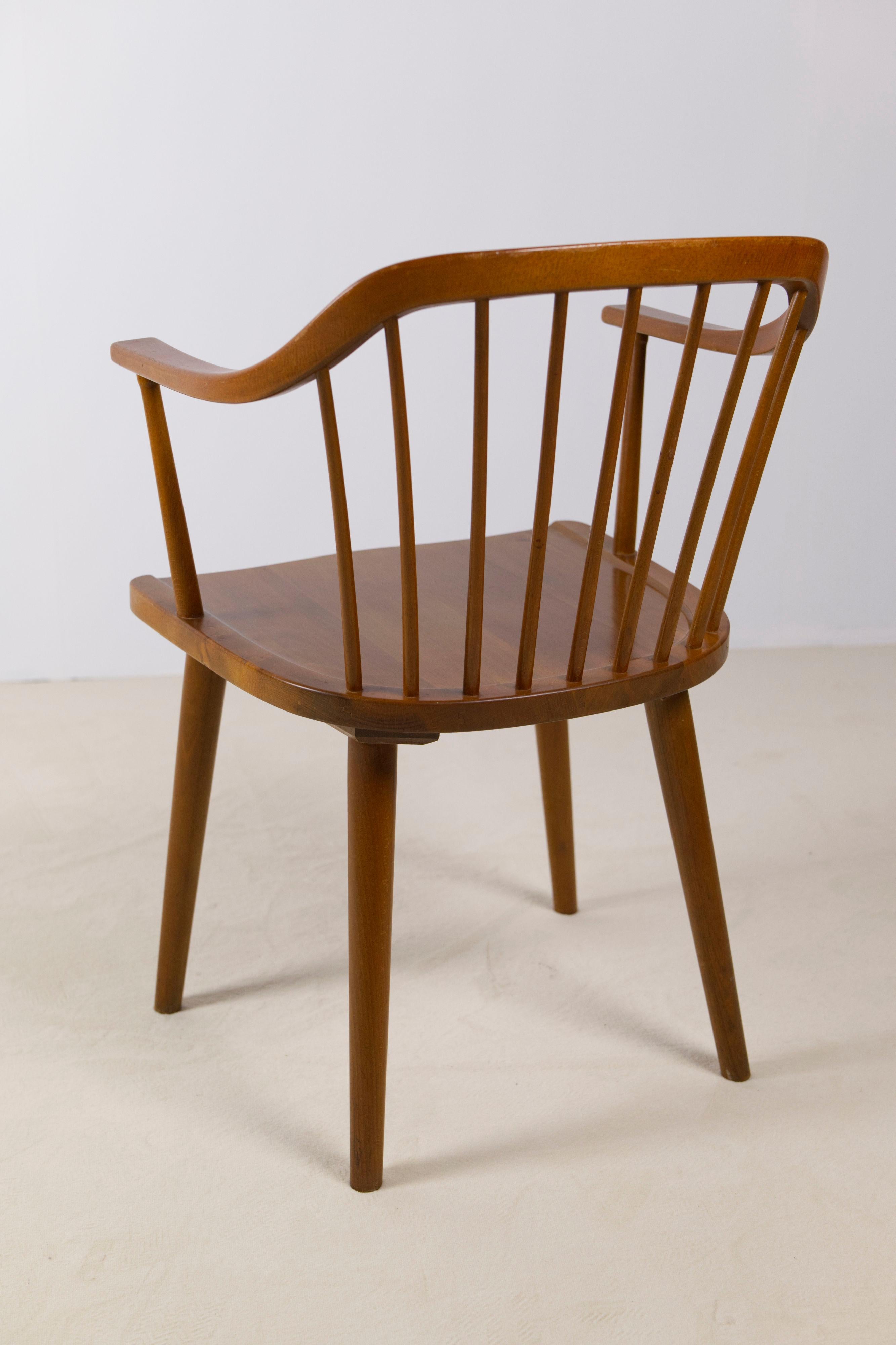 A stained beech armchair by Axel O. Larsen, Model 1776 FH, Denmark, 1940s For Sale 4