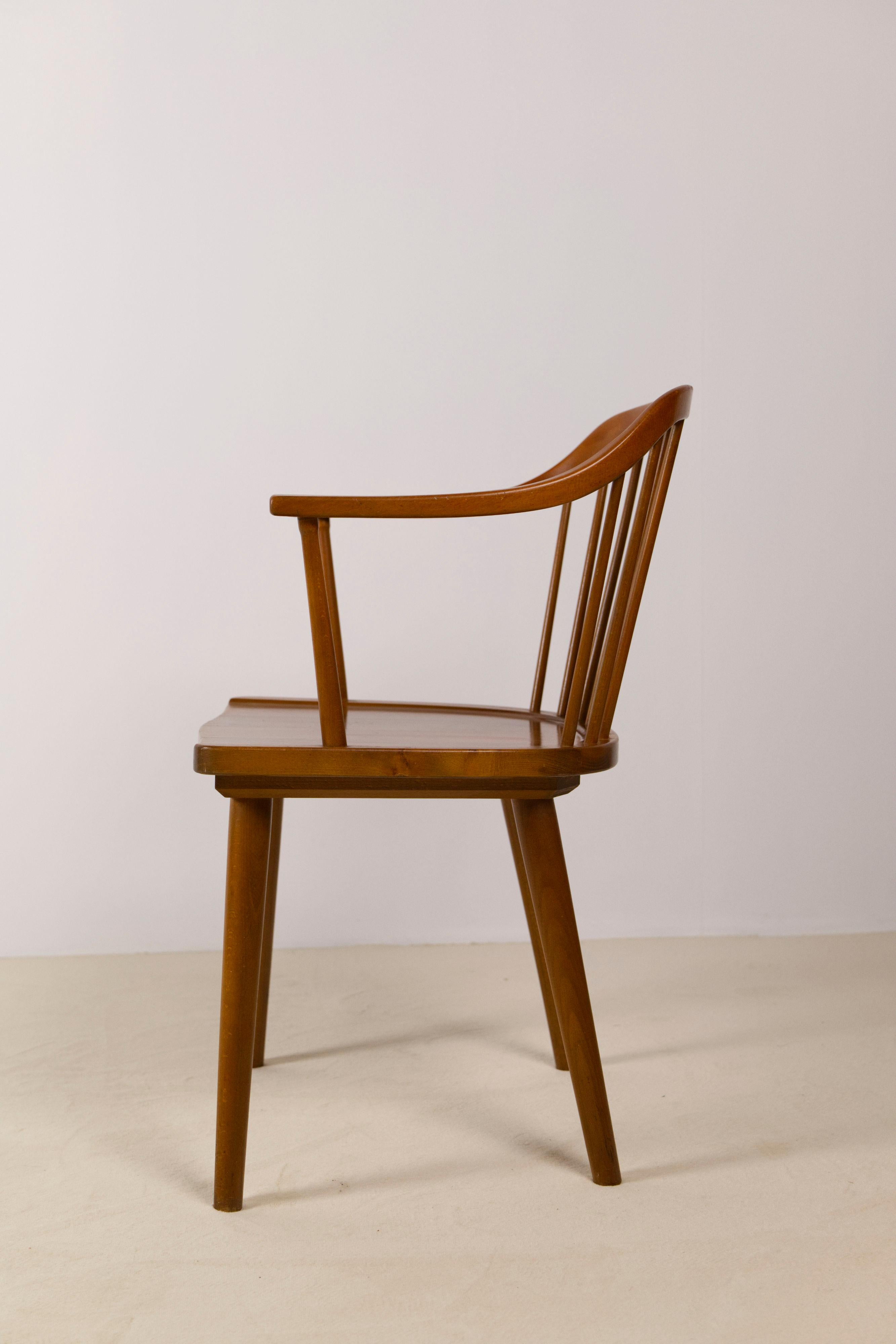 A stained beech armchair by Axel O. Larsen, Model 1776 FH, Denmark, 1940s For Sale 5