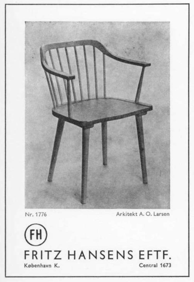A stained beech armchair by Axel O. Larsen, Model 1776 FH, Denmark, 1940s For Sale 6