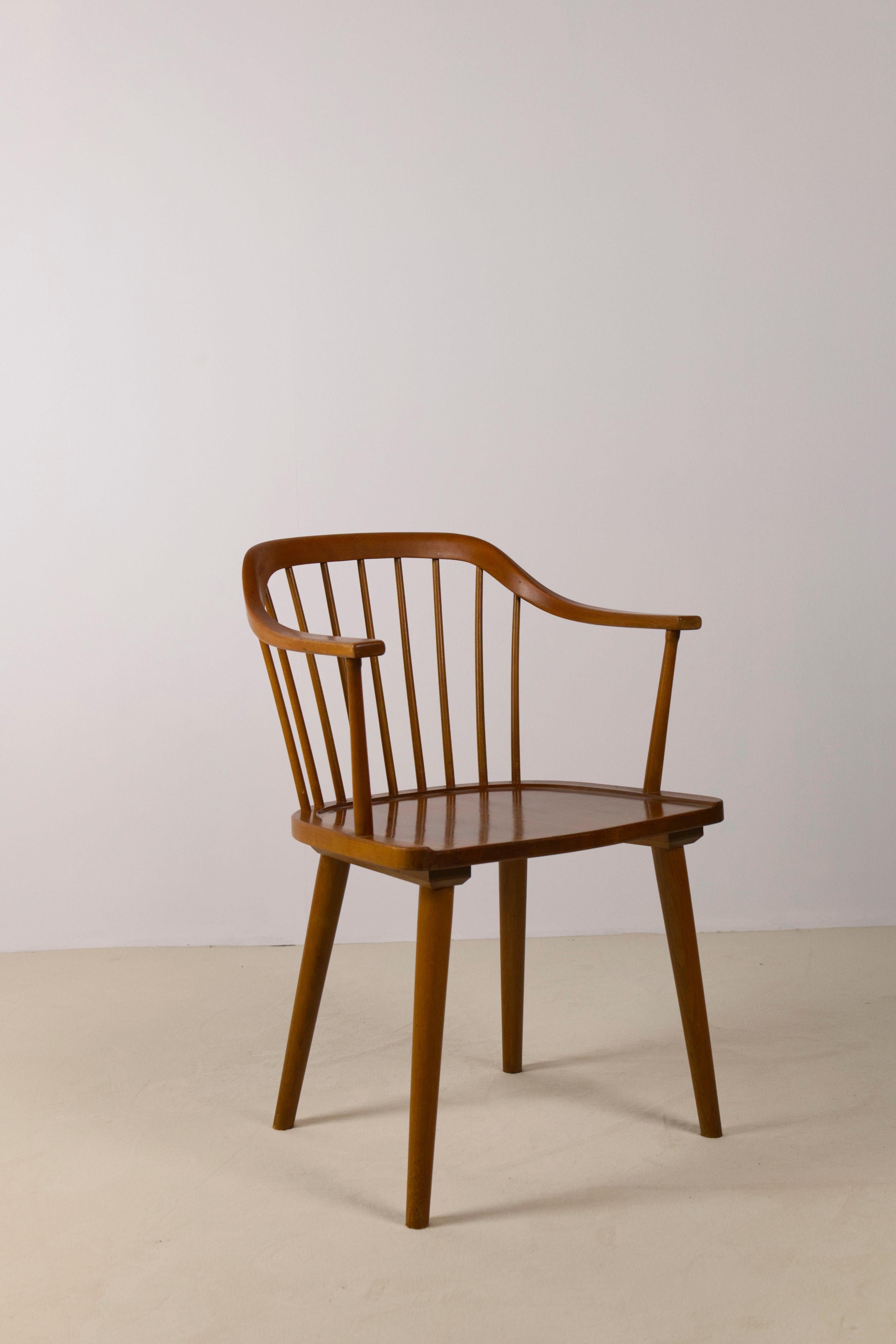 Scandinavian Modern A stained beech armchair by Axel O. Larsen, Model 1776 FH, Denmark, 1940s For Sale