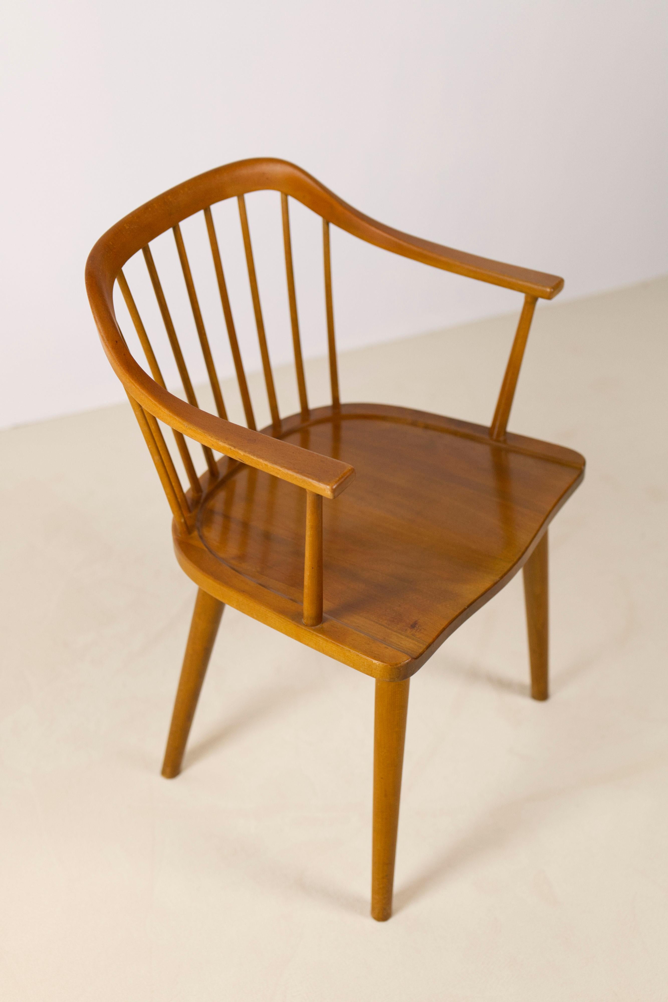 Danish A stained beech armchair by Axel O. Larsen, Model 1776 FH, Denmark, 1940s For Sale