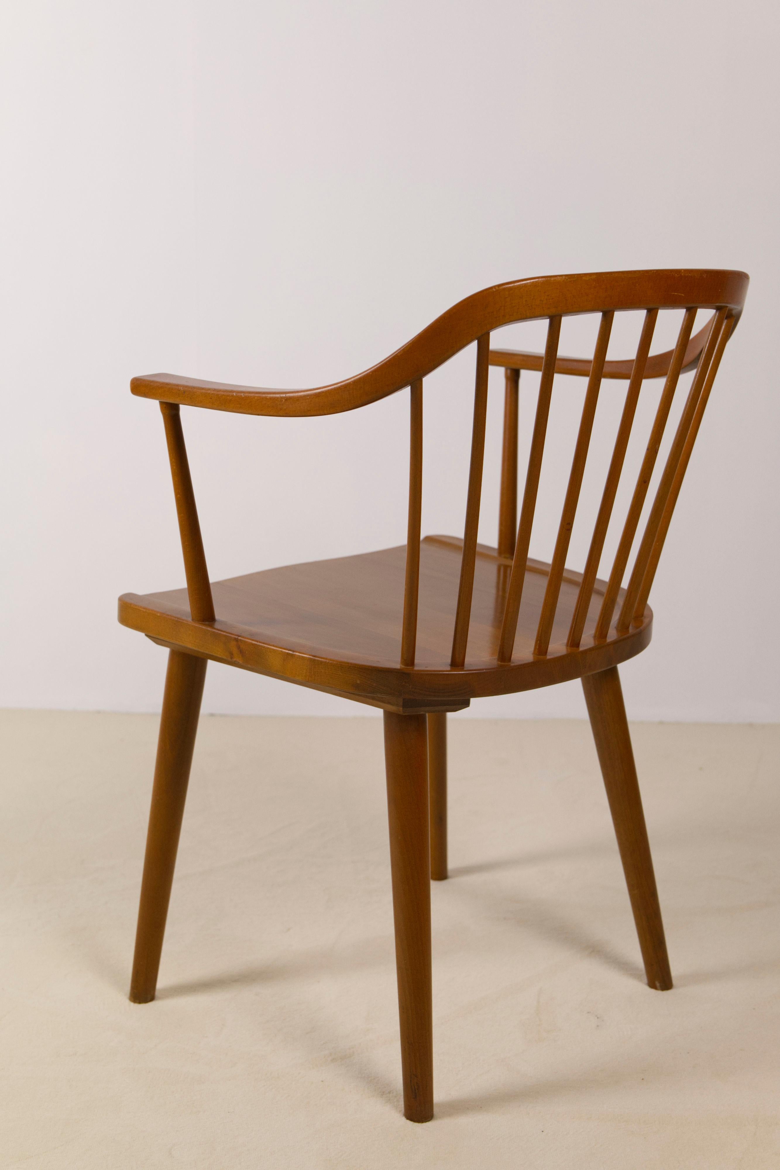 Mid-20th Century A stained beech armchair by Axel O. Larsen, Model 1776 FH, Denmark, 1940s For Sale
