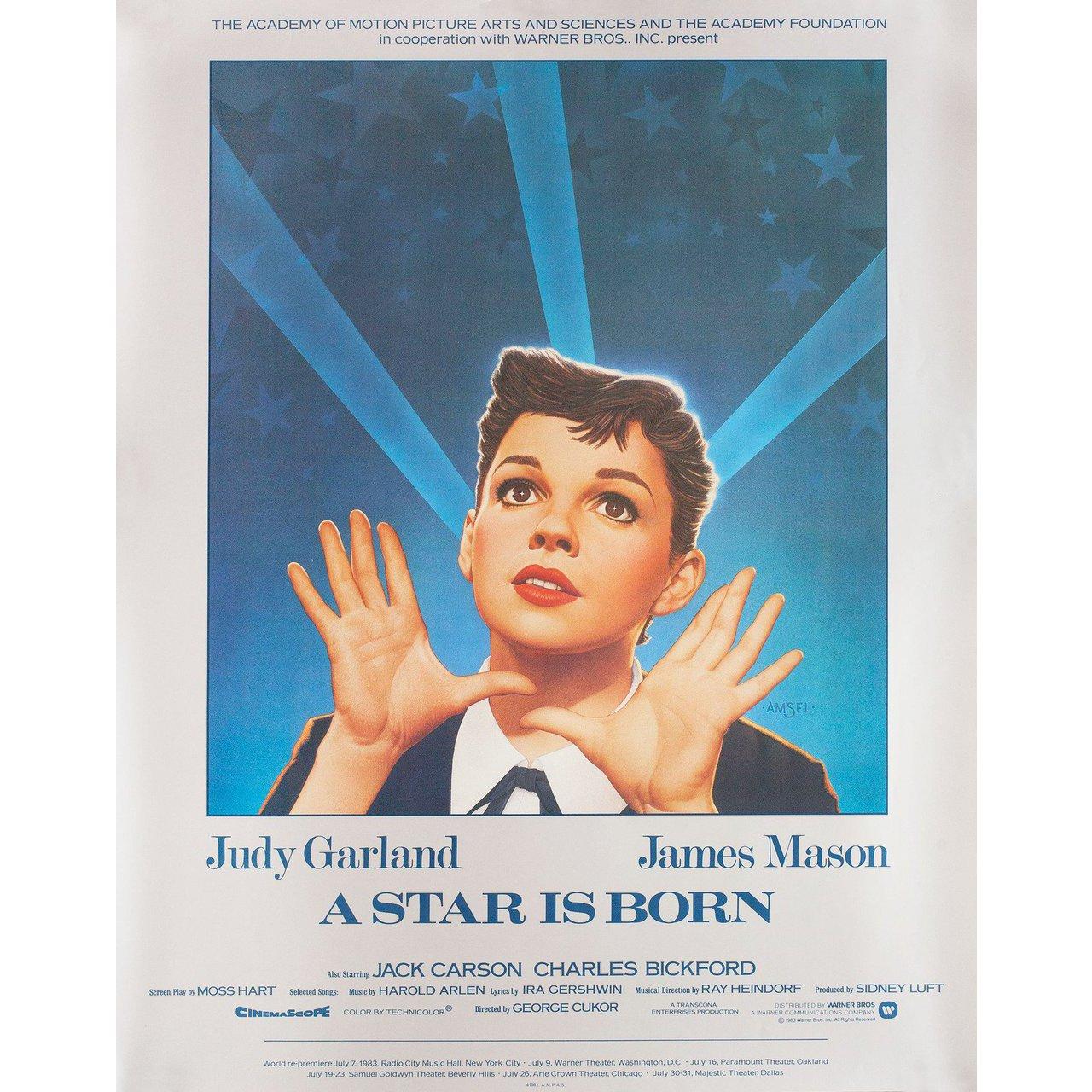 Original 1983 re-release U.S. poster by Richard Amsel for the 1954 film A Star Is Born directed by George Cukor with Judy Garland / James Mason / Jack Carson / Charles Bickford. Fine condition, rolled. Please note: the size is stated in inches and