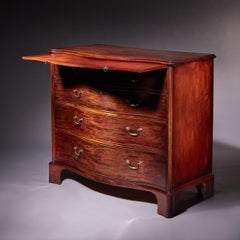 A Stately (48 Inch) George III 18th Century Mahogany Serpentine Chest of Drawers