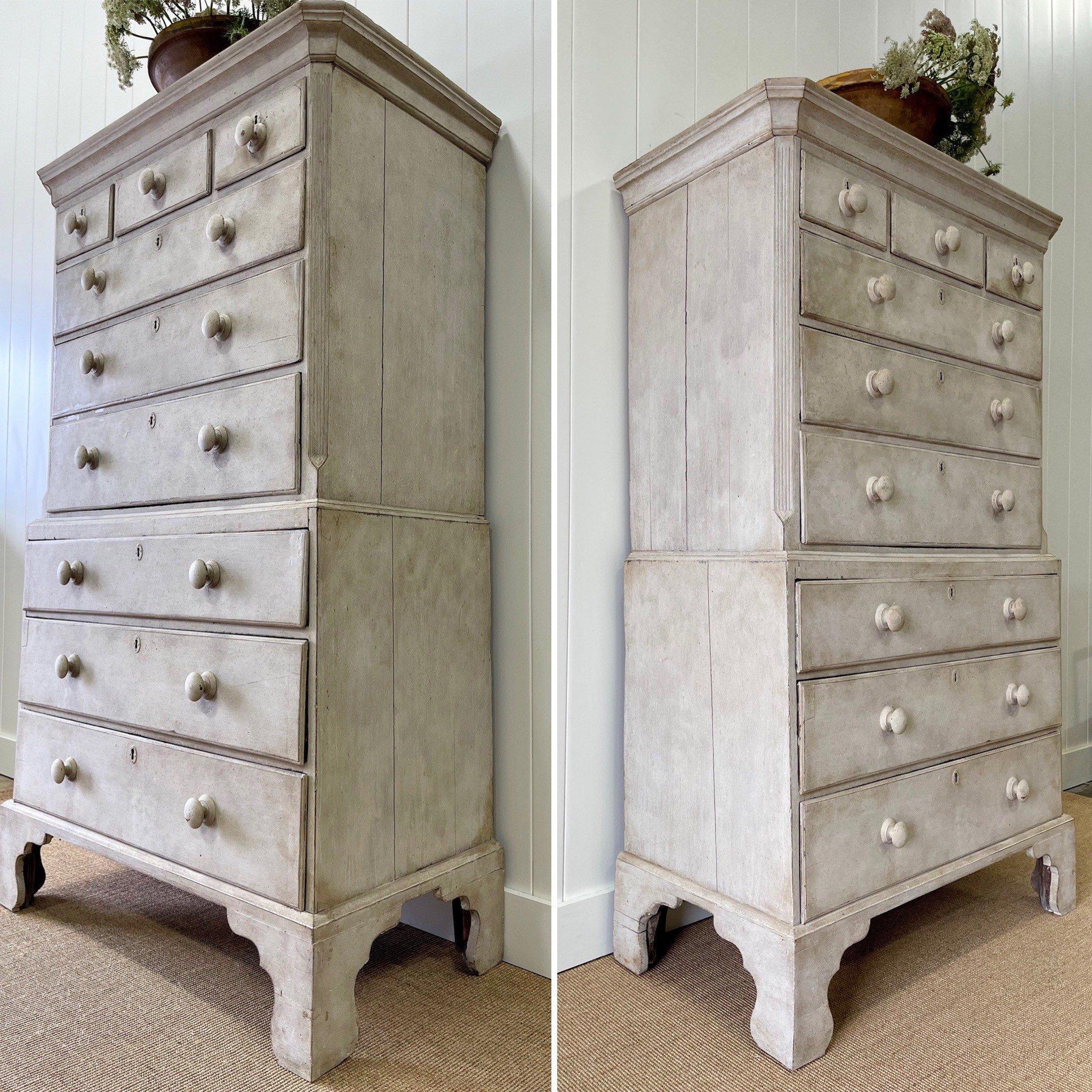 A Stately Antique English Painted Highboy c1790 For Sale 4