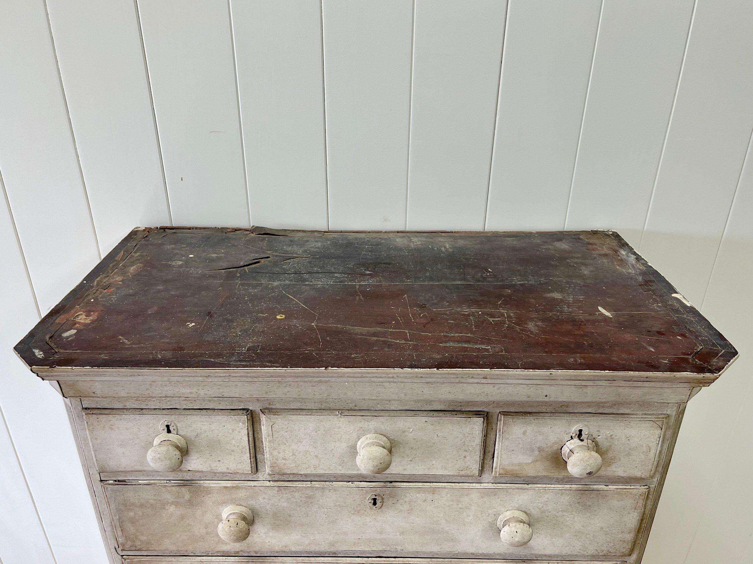 A Stately Antique English Painted Highboy c1790 For Sale 5