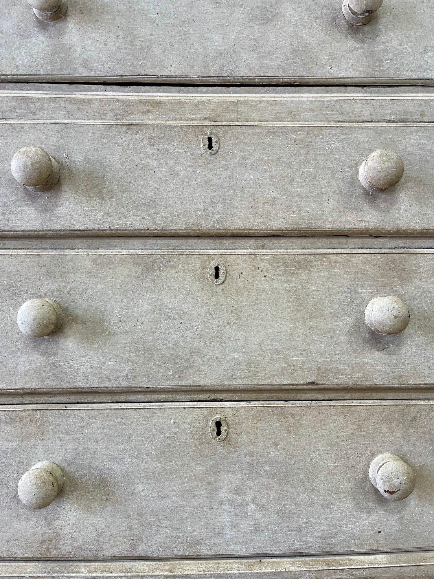 18th Century and Earlier A Stately Antique English Painted Highboy c1790 For Sale