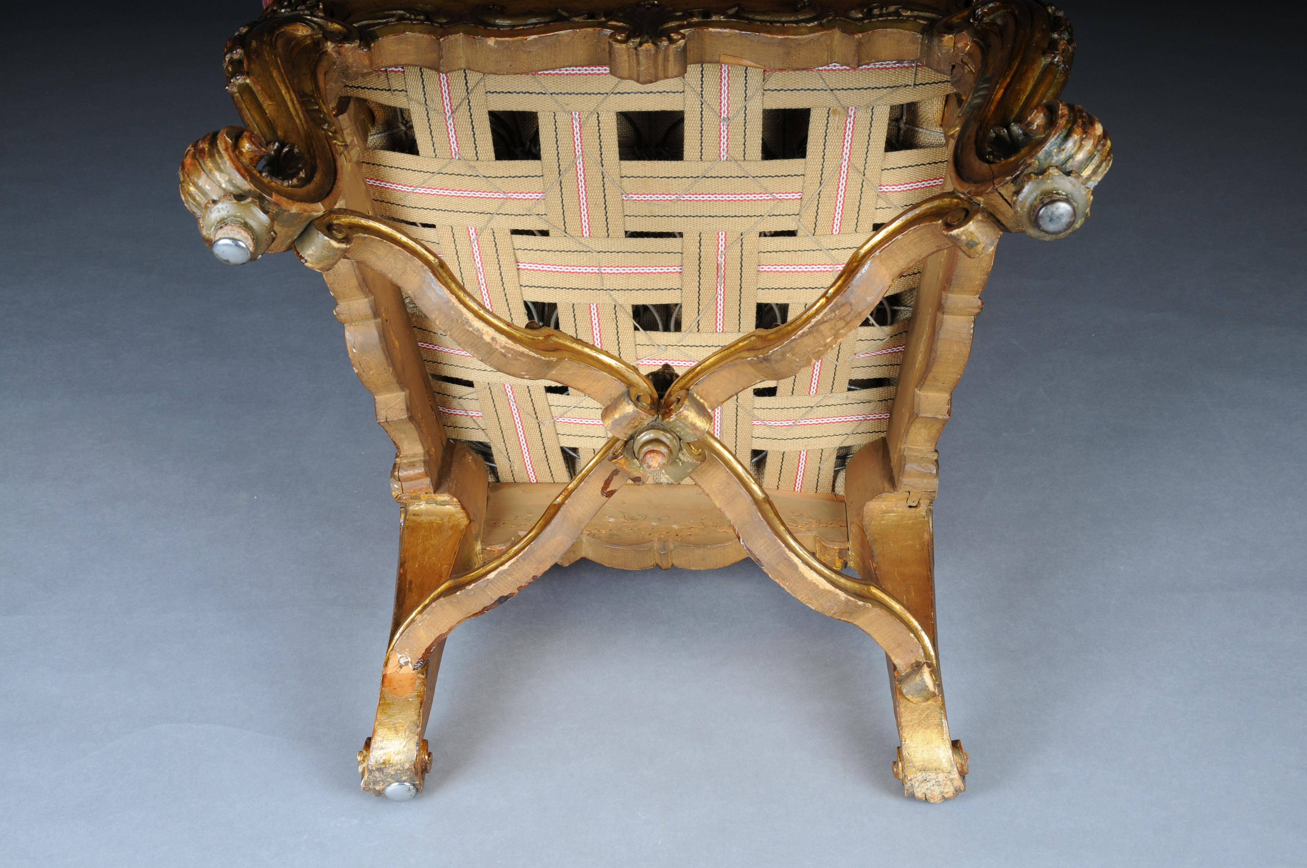 Un imposant fauteuil baroque, doré, vers 1870 en vente 12